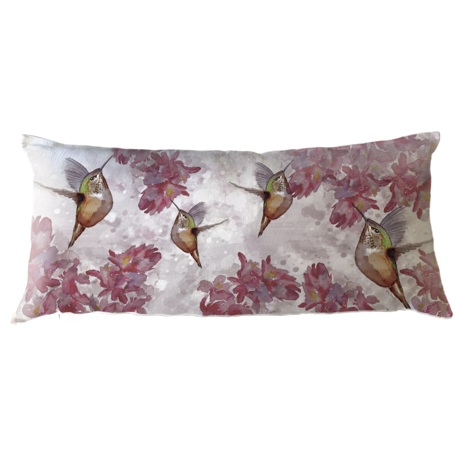COJIN MARGARITA SCHEEL PARA CASA ALVARINHO ALGODON PICAFLOR FLOR XL 90 X 40 CM FUCSIA