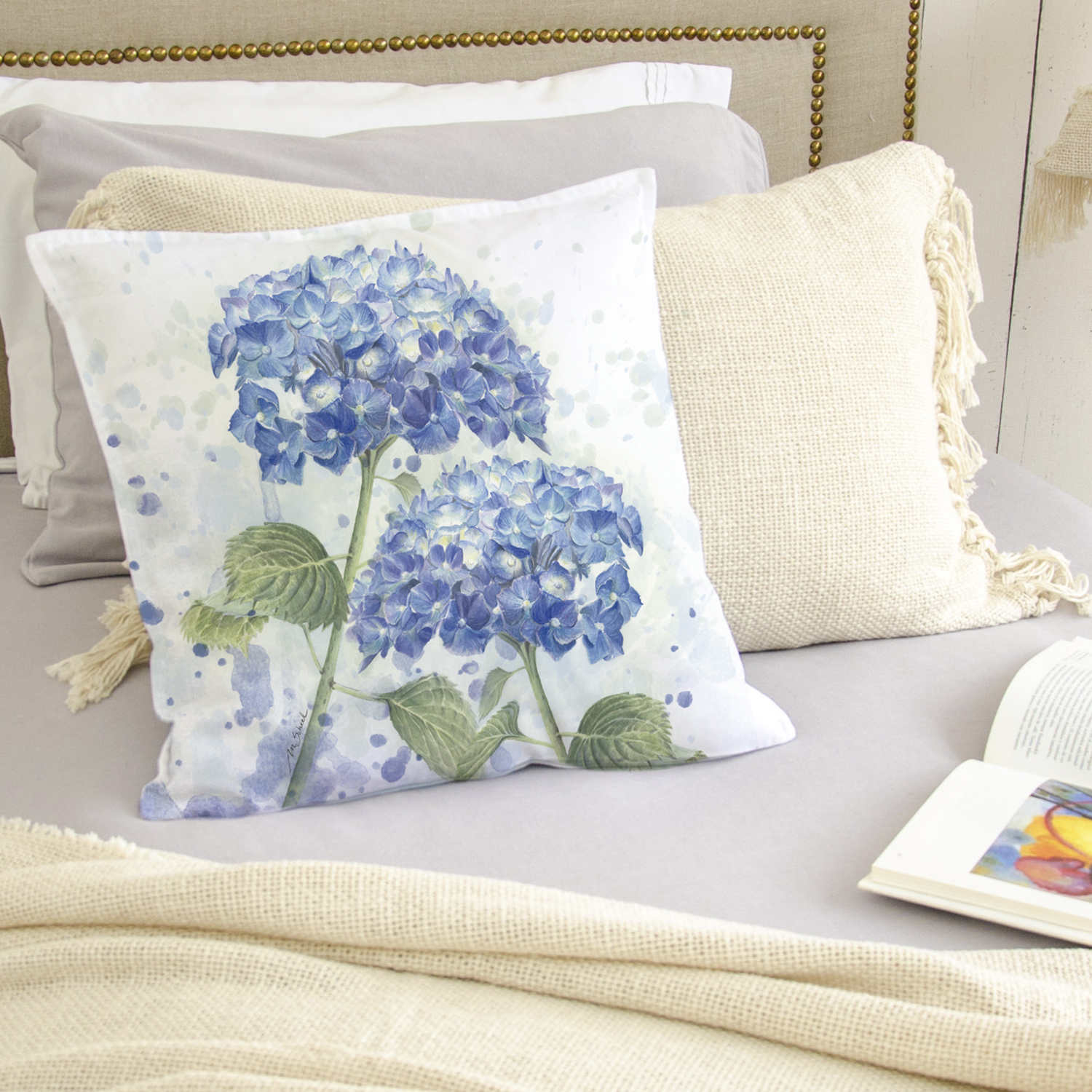 FUNDA COJÍN MARGARITA SCHEEL PARA CASA ALVARINHO ALGODÓN HORTENSIAS 45 X 45 CM MULTICOLOR - 2
