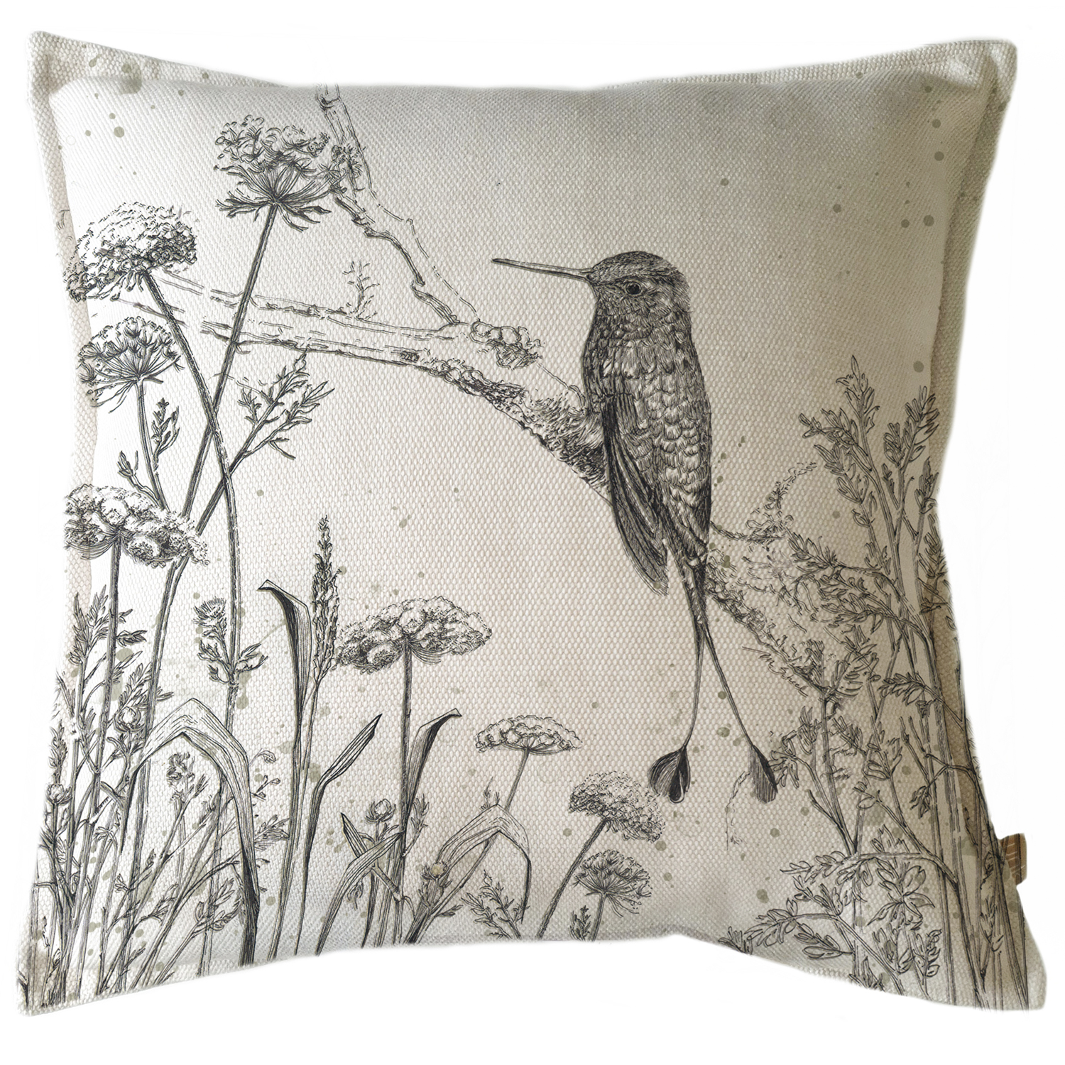 FUNDA COJÍN MARGARITA SCHEEL PARA CASA ALVARINHO MARISA COLIBRÍ COLA RAQUETA 45 X 45 CM MULTICOLOR - 1