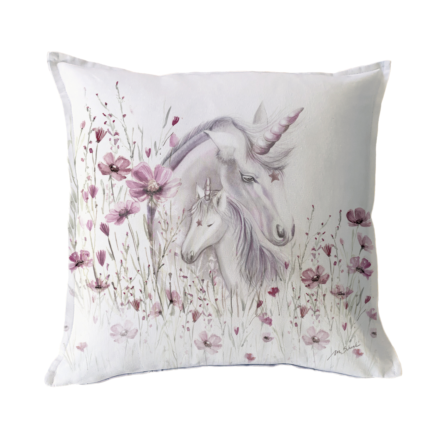 FUNDA COJÍN MARGARITA SCHEEL PARA CASA ALVARINHO ALGODÓN UNICORNIO 45 X 45 CM MULTICOLOR - 1