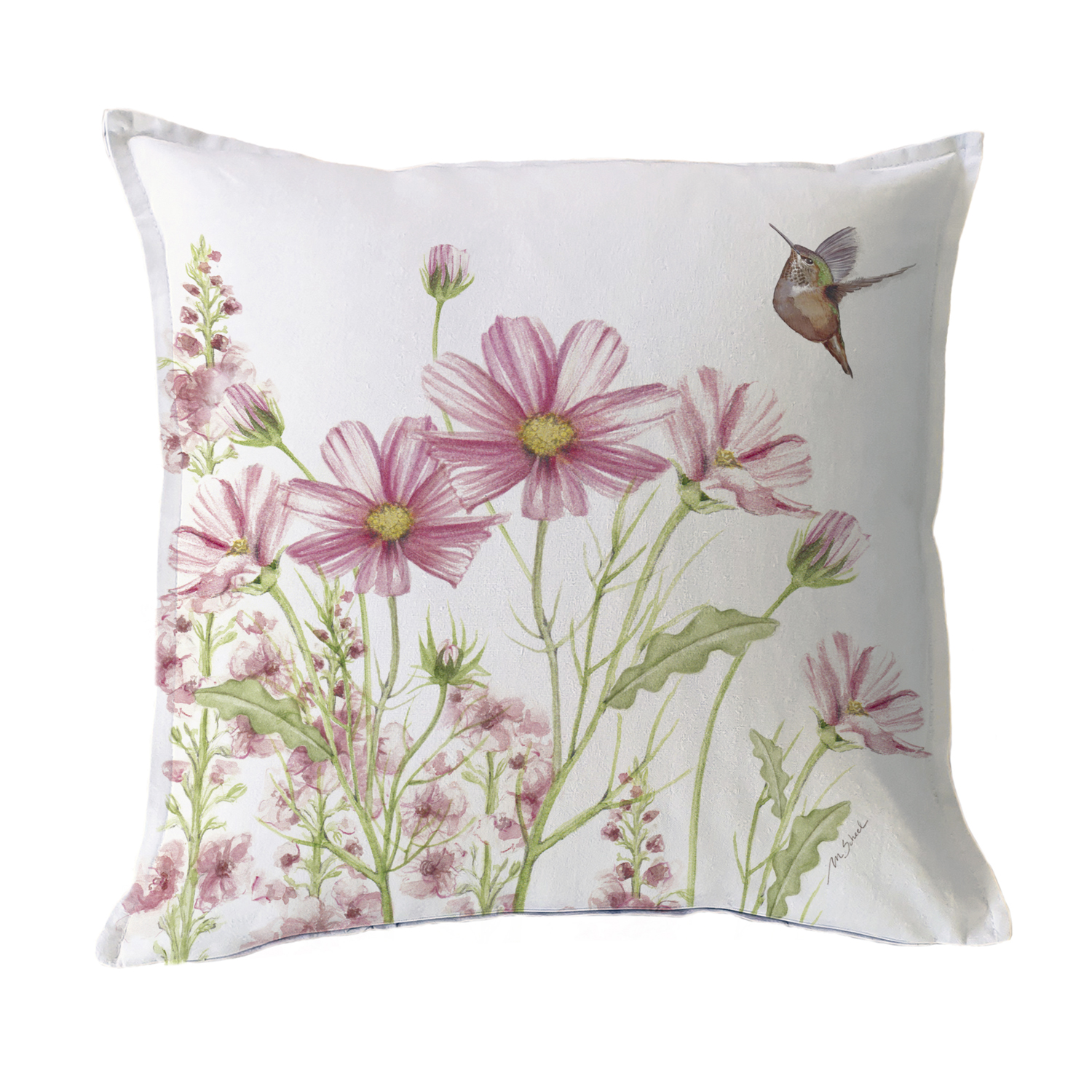 FUNDA COJÍN MARGARITA SCHEEL PARA CASA ALVARINHO ALGODÓN JARDÍN PRIMAVERA 45 X 45 CM ROSA - 1