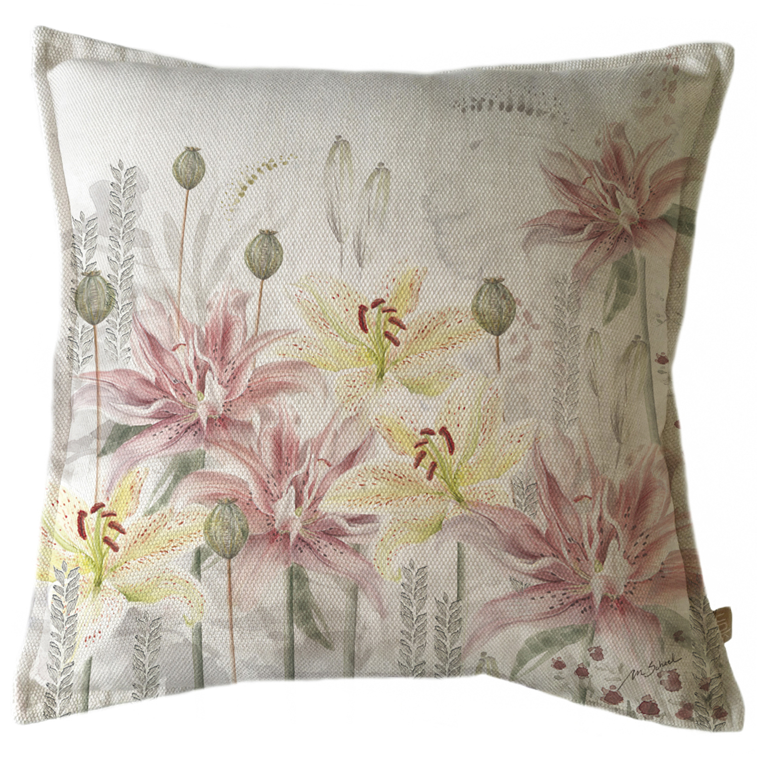 FUNDA COJÍN MARGARITA SCHEEL PARA CASA ALVARINHO MARISA LILIUM 45 X 45 CM MULTICOLOR - 1