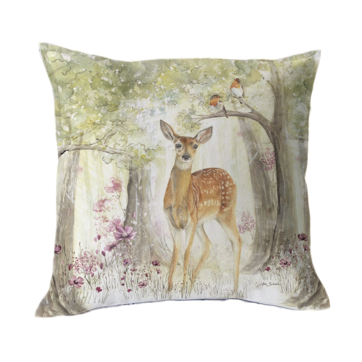 FUNDA COJÍN MARGARITA SCHEEL PARA CASA ALVARINHO ALGODÓN BAMBI BOSQUE 45 X 45 CM MULTICOLOR - 1