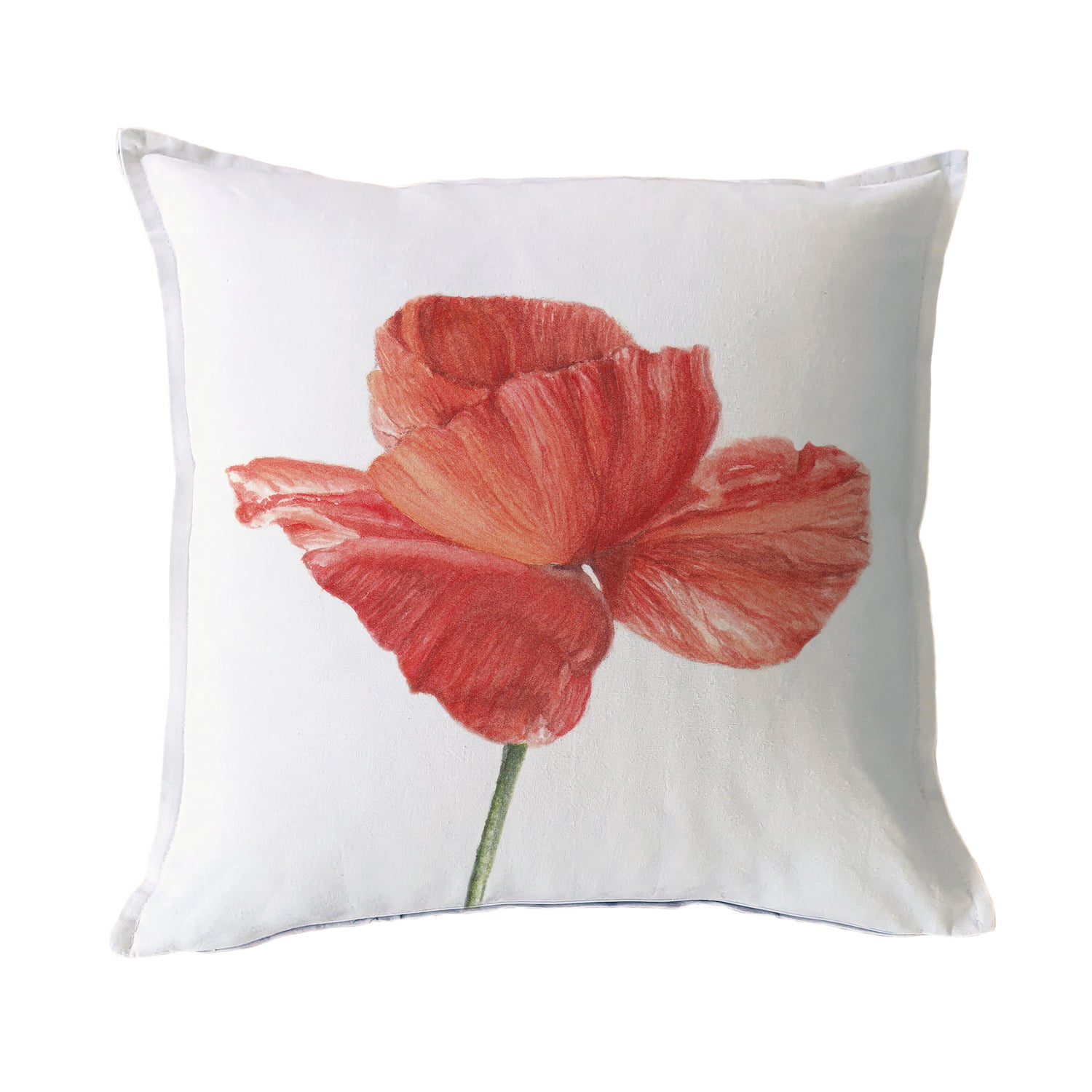 FUNDA COJIN MARGARITA SCHEEL PARA CASA ALVARINHO ALGODON AMAPOLA CERRADA 45 X 45 CM ROJO