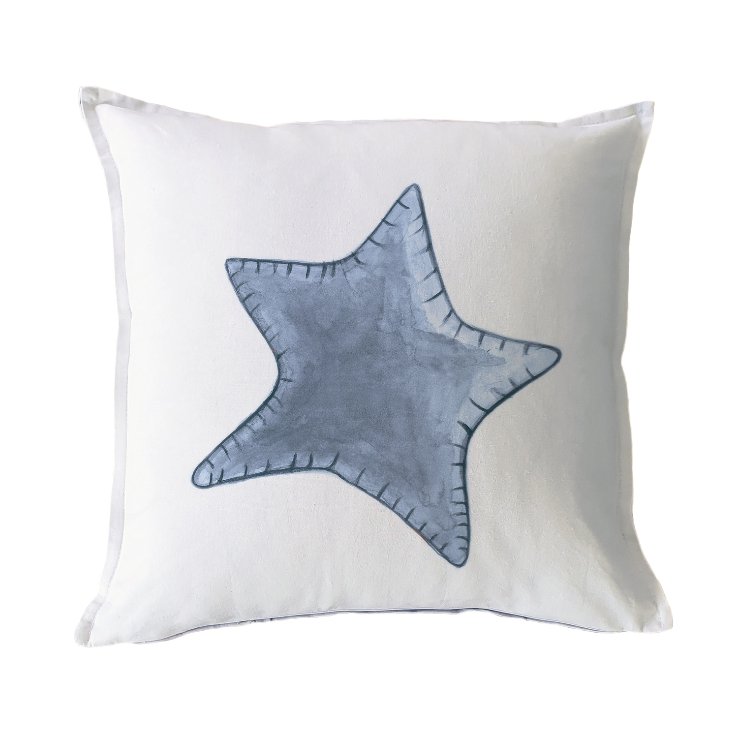 FUNDA COJÍN MARGARITA SCHEEL PARA CASA ALVARINHO ALGODÓN ESTRELLA SOLITARIA 45 X 45 CM AZUL - 1