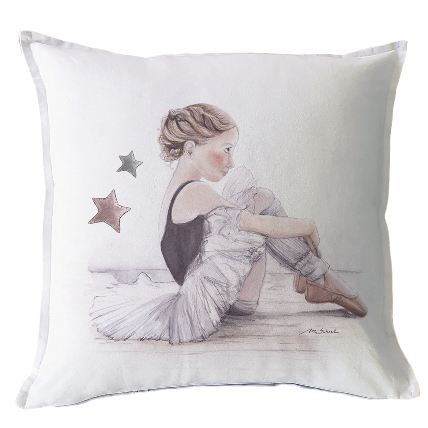 FUNDA COJÍN MARGARITA SCHEEL PARA CASA ALVARINHO ALGODÓN BAILARINA 45 X 45 CM MULTICOLOR - 1