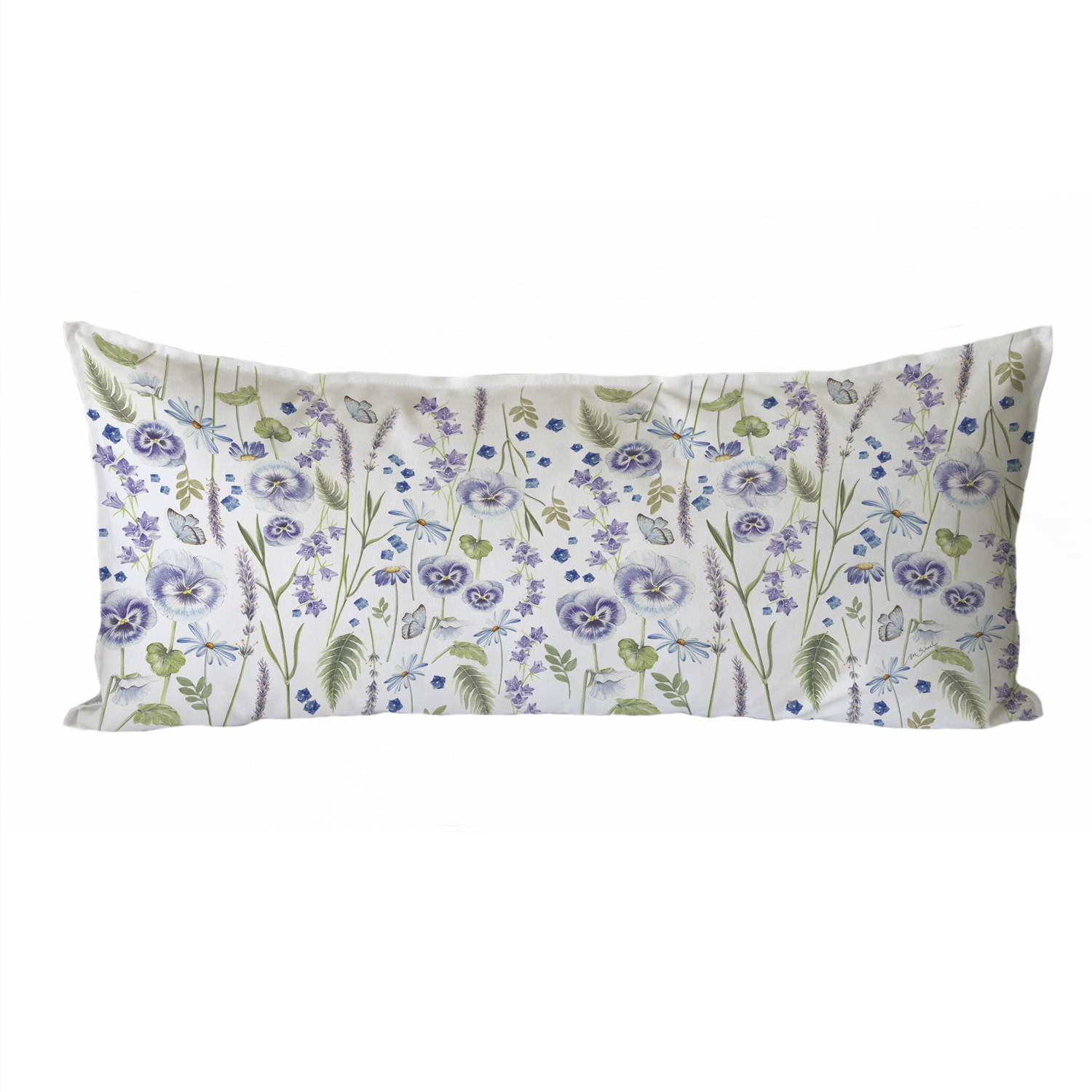 COJÍN MARGARITA SCHEEL PARA CASA ALVARINHO ALGODÓN PRIMAVERA XL 90 X 40 CM VIOLETA - 1