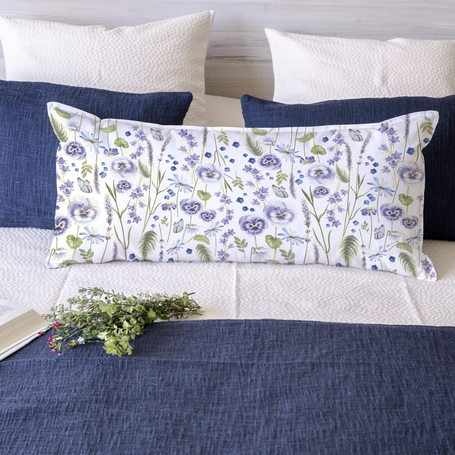 COJÍN MARGARITA SCHEEL PARA CASA ALVARINHO ALGODÓN PRIMAVERA XL 90 X 40 CM VIOLETA - 2