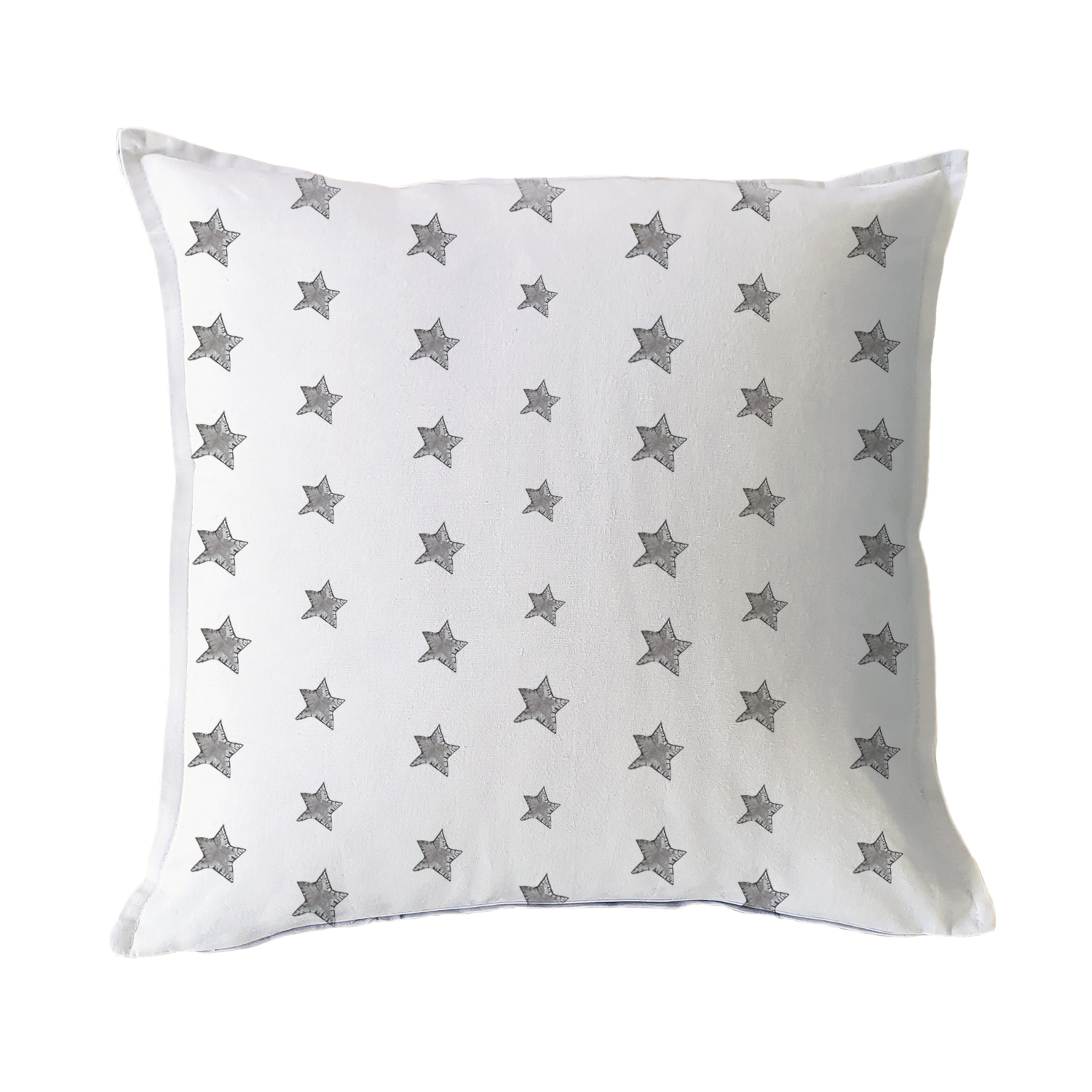 FUNDA COJIN MARGARITA SCHEEL PARA CASA ALVARINHO ALGODON ESTRELLITAS 45 X 45 CM GRIS