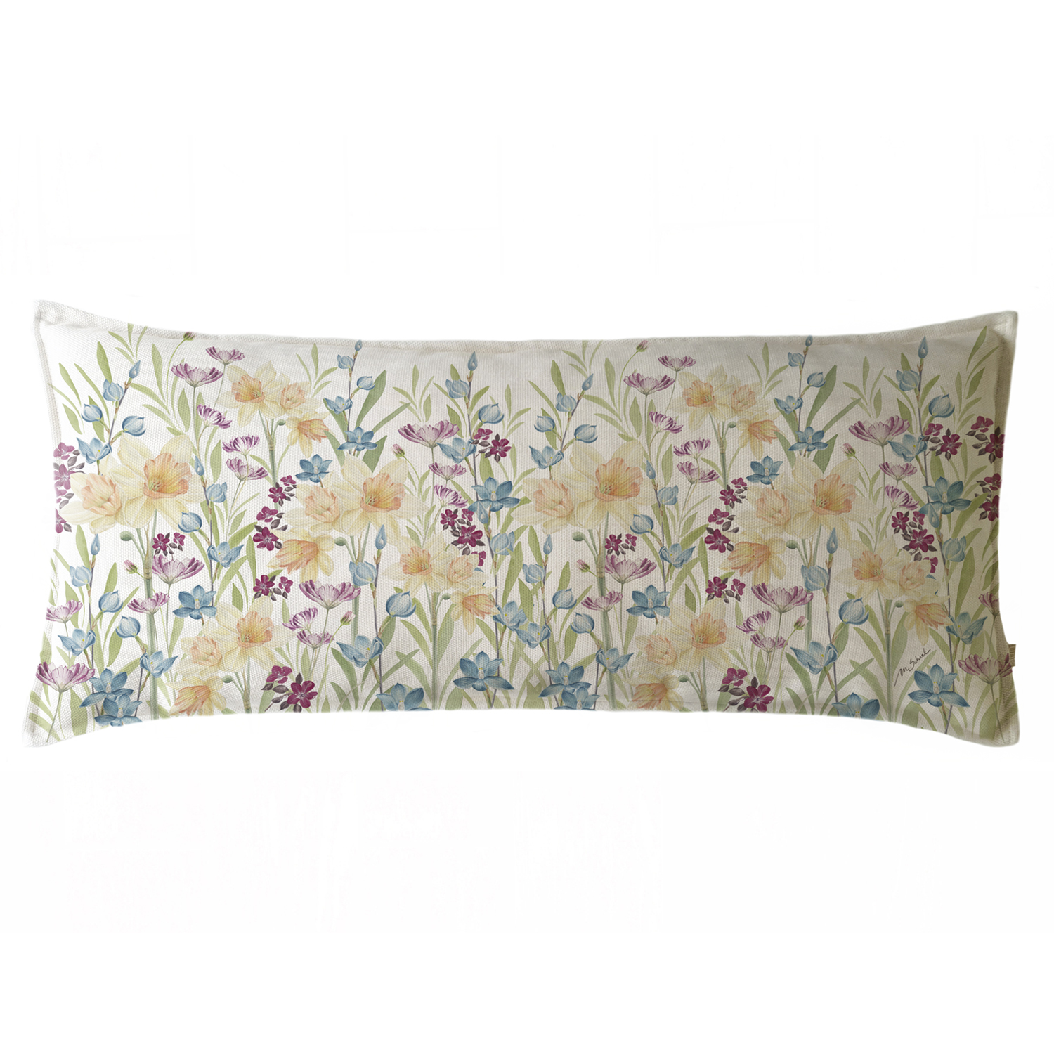 FUNDA COJÍN MARGARITA SCHEEL PARA CASA ALVARINHO MARISA NARCISOS XL 90 X 40 CM MULTICOLOR - 1