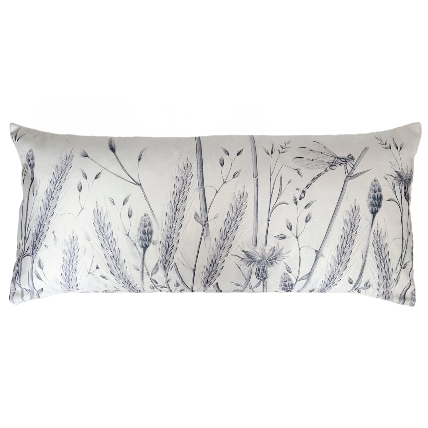 FUNDA COJIN MARGARITA SCHEEL PARA CASA ALVARINHO VELVET ESPIGAS Y LIBELULA XL 90 X 40 CM MULTICOLOR