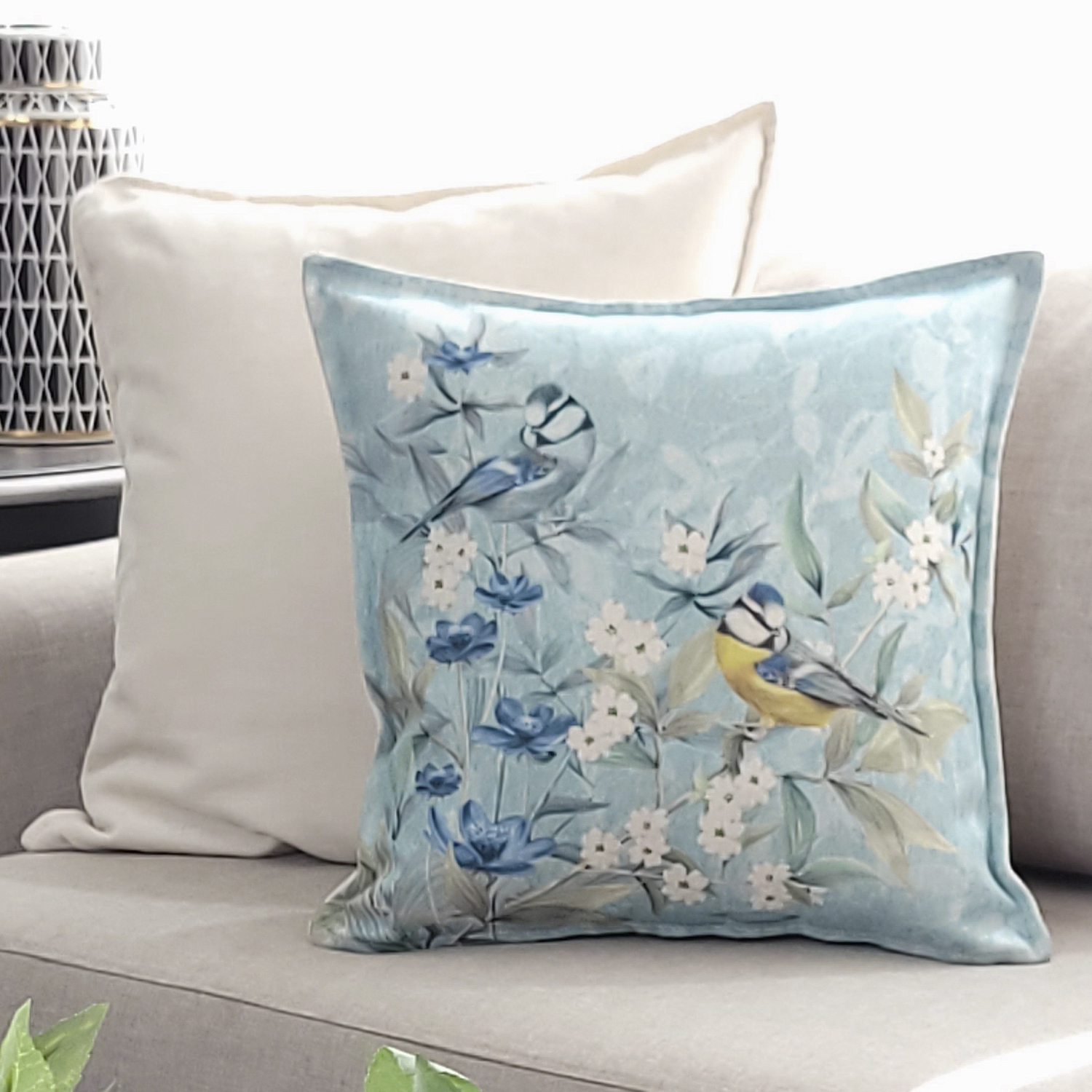 FUNDA COJÍN MARGARITA SCHEEL PARA CASA ALVARINHO MARISA ALLEGRO 45 X 45 CM TURQUESA - 2