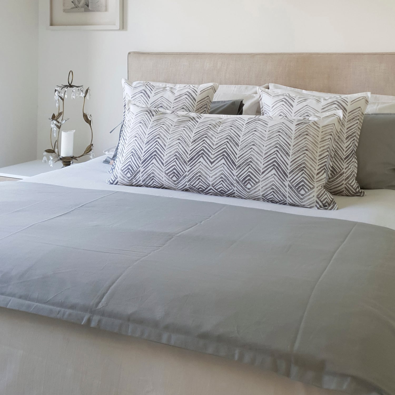 PIECERA CASA ALVARINHO STONE WASH 145 X 70 CM ALGODÓN GRIS CLARO - 2