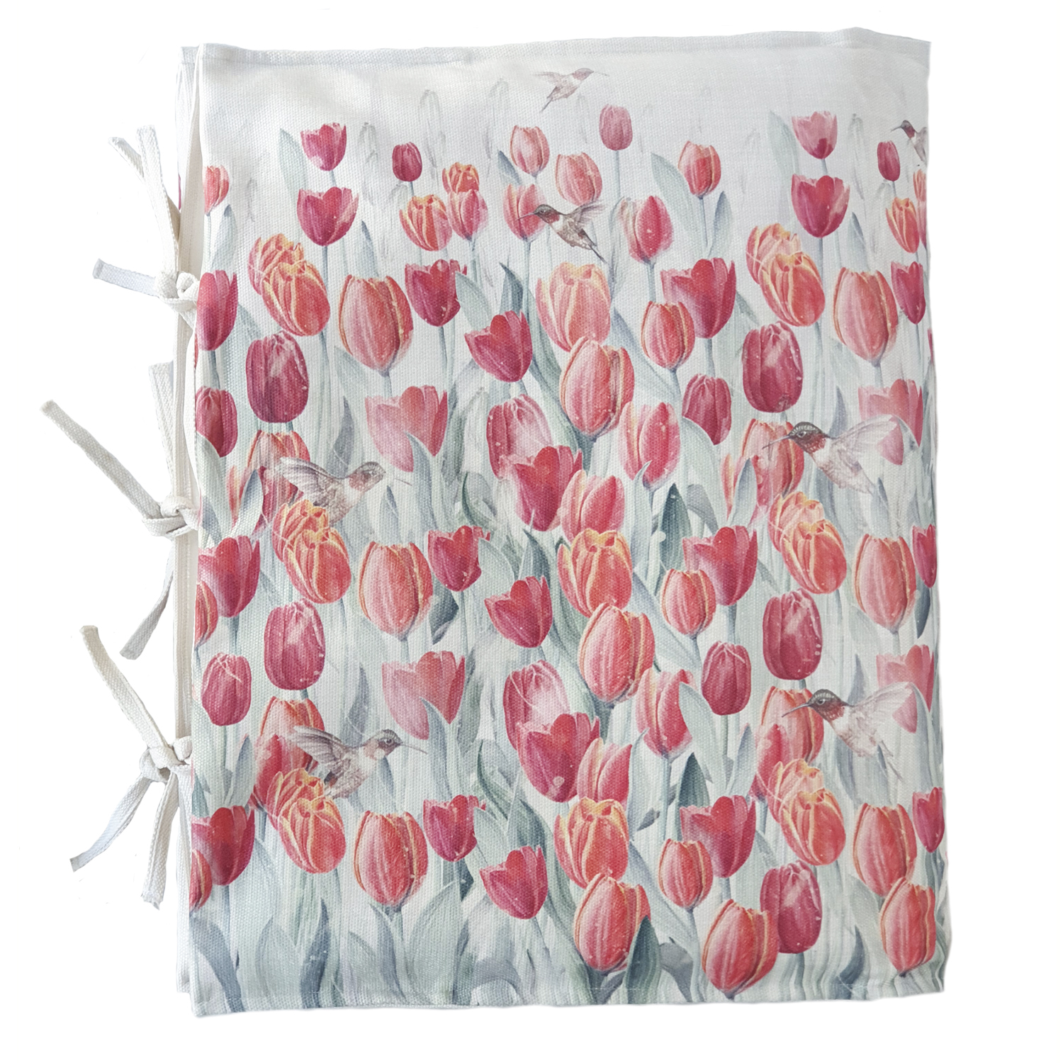 PIECERA MARGARITA SCHEEL PARA CASA ALVARINHO MARISA TULIPANES ROJOS 220 X 70 CM CRUDO - 1