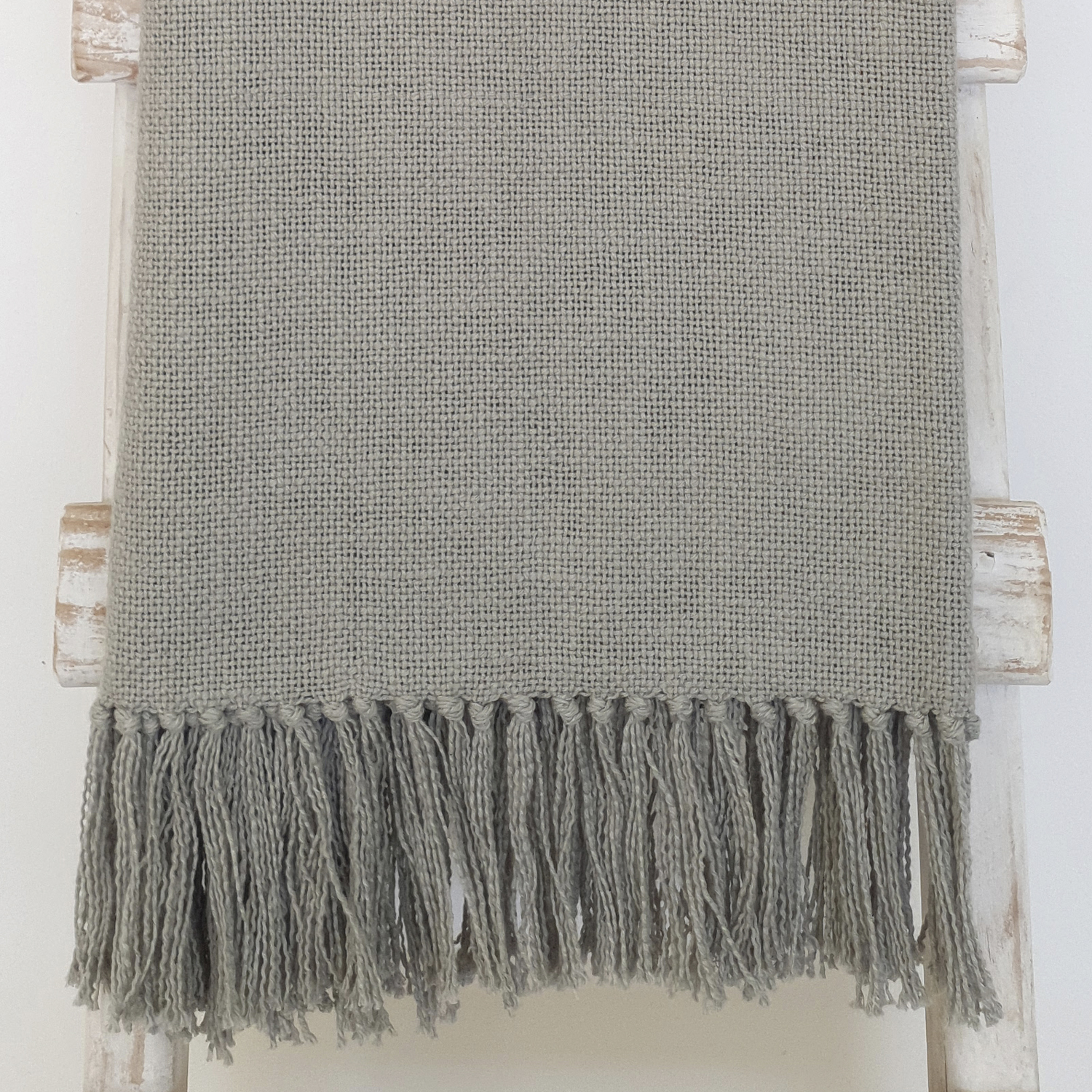 CHAL CASA ALVARINHO TELAR 160 X 100 CM ALGODÓN GRIS CLARO - 1