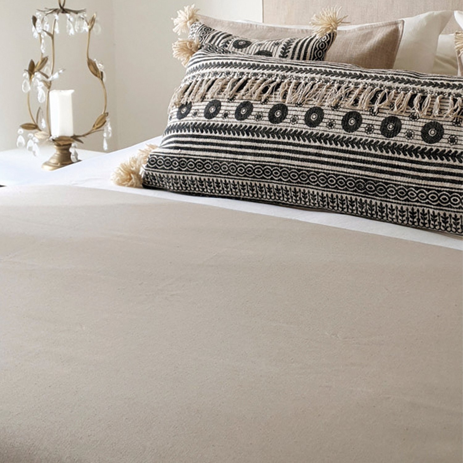PIECERA CASA ALVARINHO STONE WASH 220 X 80 CM ALGODÓN ARENA - 2