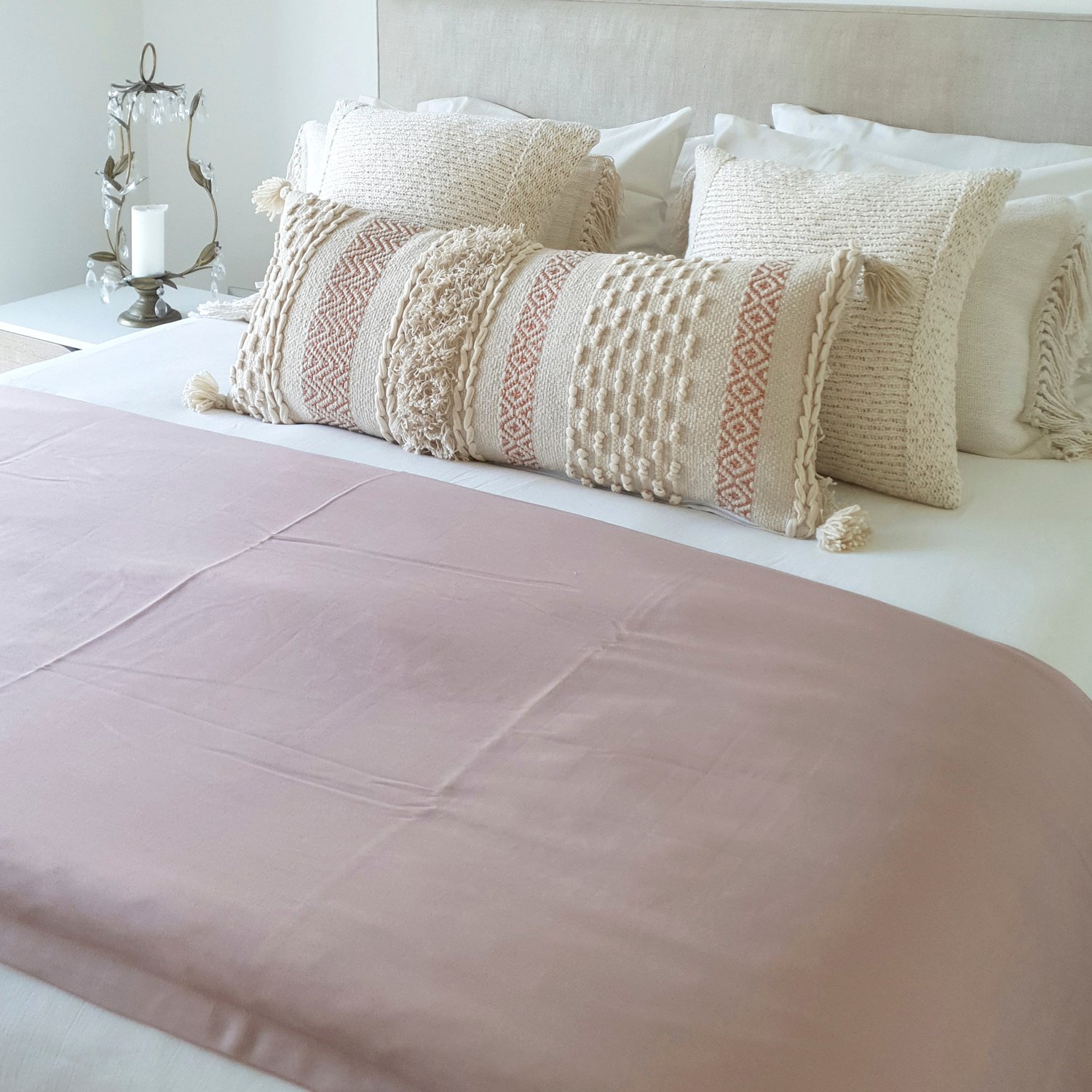 PIECERA CASA ALVARINHO STONE WASH VIEJO 145 X 70 CM ALGODÓN PALO ROSA - 2