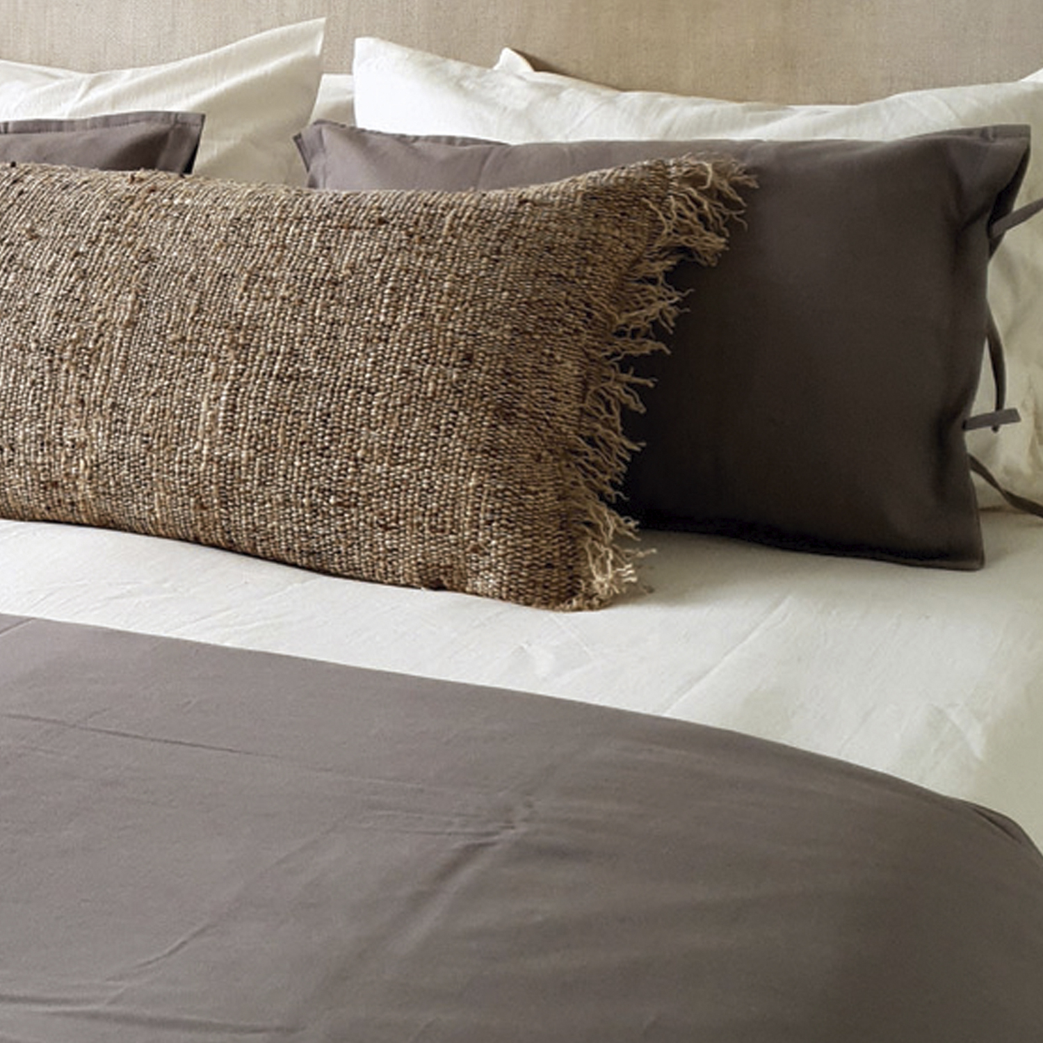PIECERA CASA ALVARINHO STONE WASH 220 X 80 CM ALGODÓN TAUPE - 2