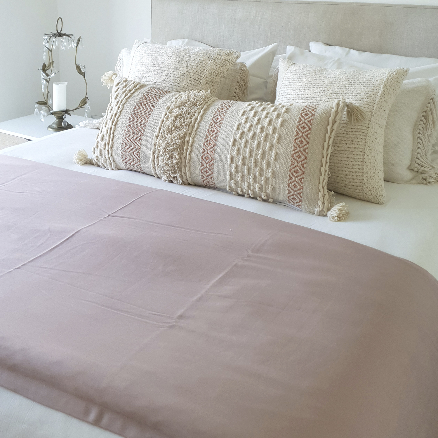 PIECERA CASA ALVARINHO STONE WASH VIEJO 220 X 80 CM ALGODÓN PALO ROSA - 2