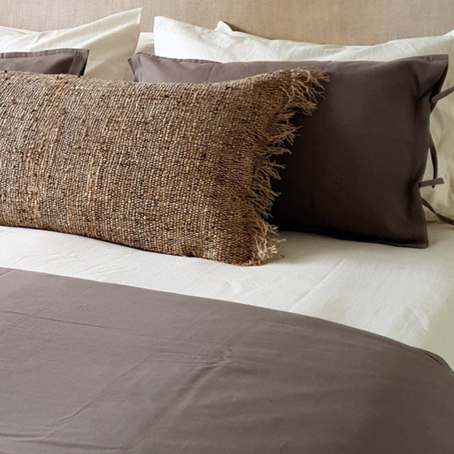 PIECERA CASA ALVARINHO STONE WASH 145 X 70 CM ALGODÓN TAUPE - 2