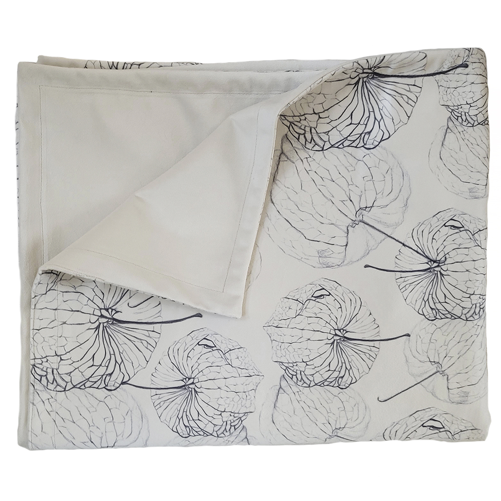 PIECERA MARGARITA SCHEEL PARA CASA ALVARINHO VELVET PHYSALIS 220 X 90 CM TERCIOPELO CRUDO - 1