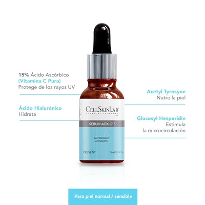RUTINA VITAMINA C PIEL NORMAL Y SENSIBLE: SERUM ANTIOXIDANTE 15ML + AGUA MICELAR 300ML - 2