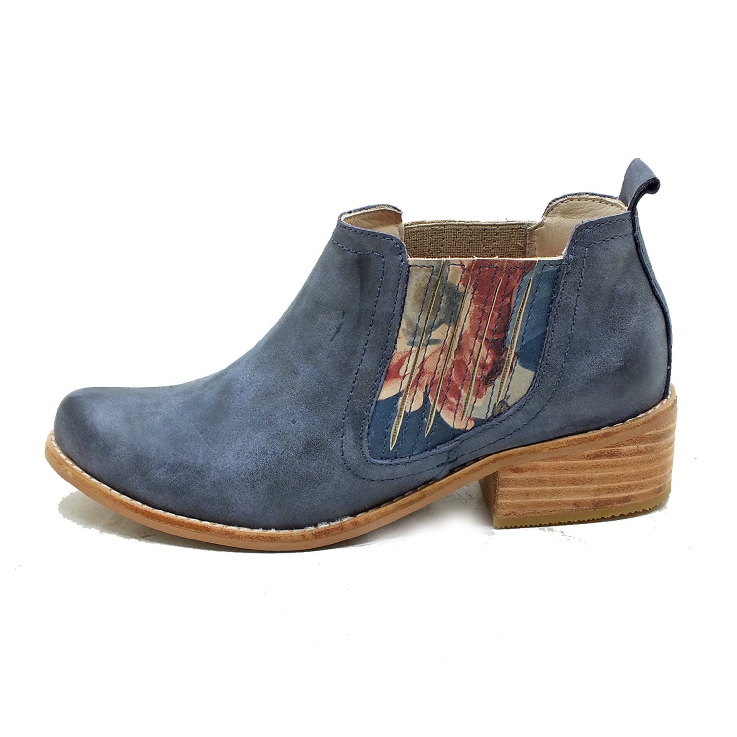 BOTIN ROSE CUERO AZUL - 1
