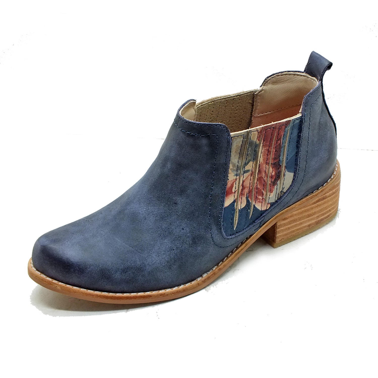 BOTIN ROSE CUERO AZUL - 3