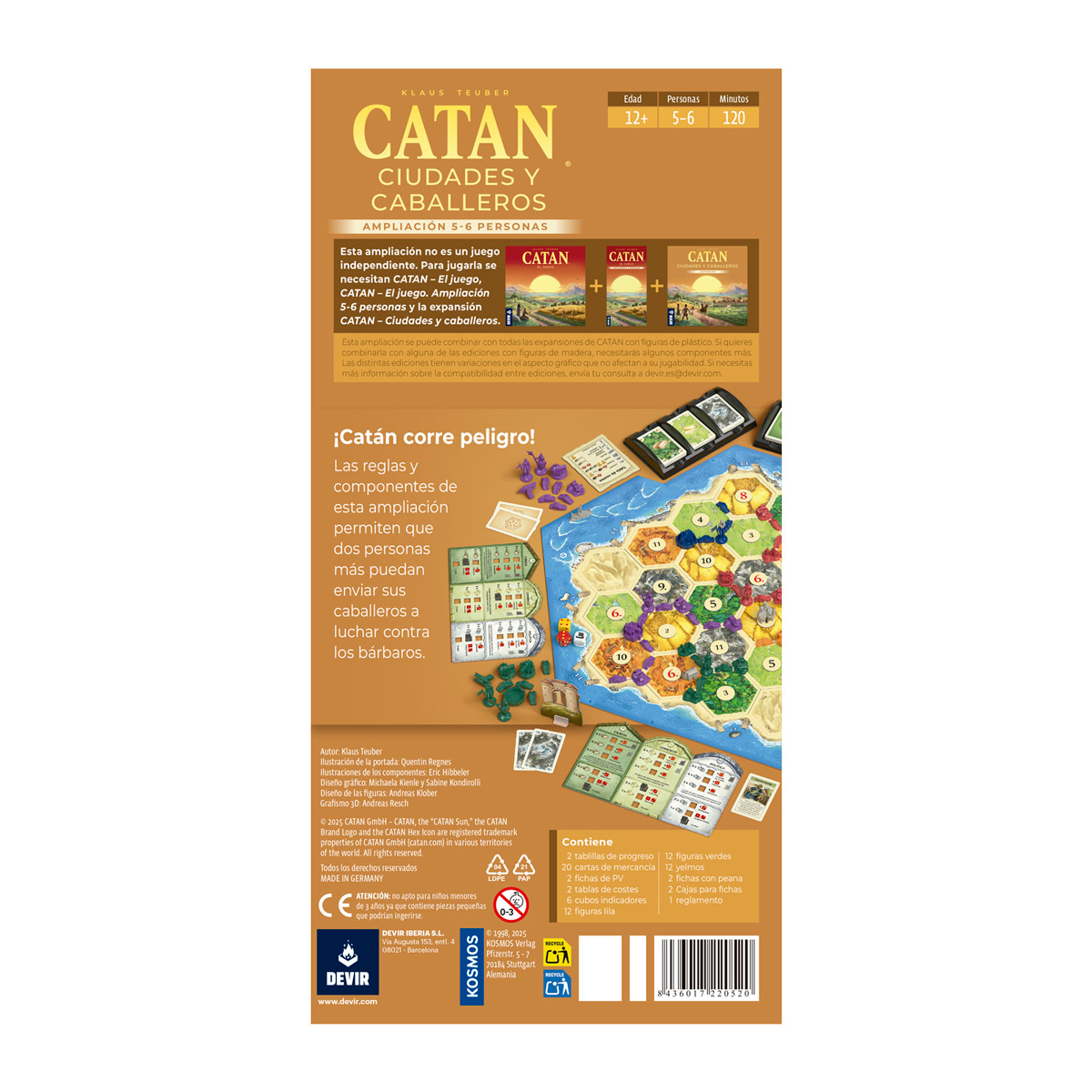 JUEGO DEVIR CATAN: CIUDADES Y CABALLEROS EXP. 5-6 JUGADORES - 2