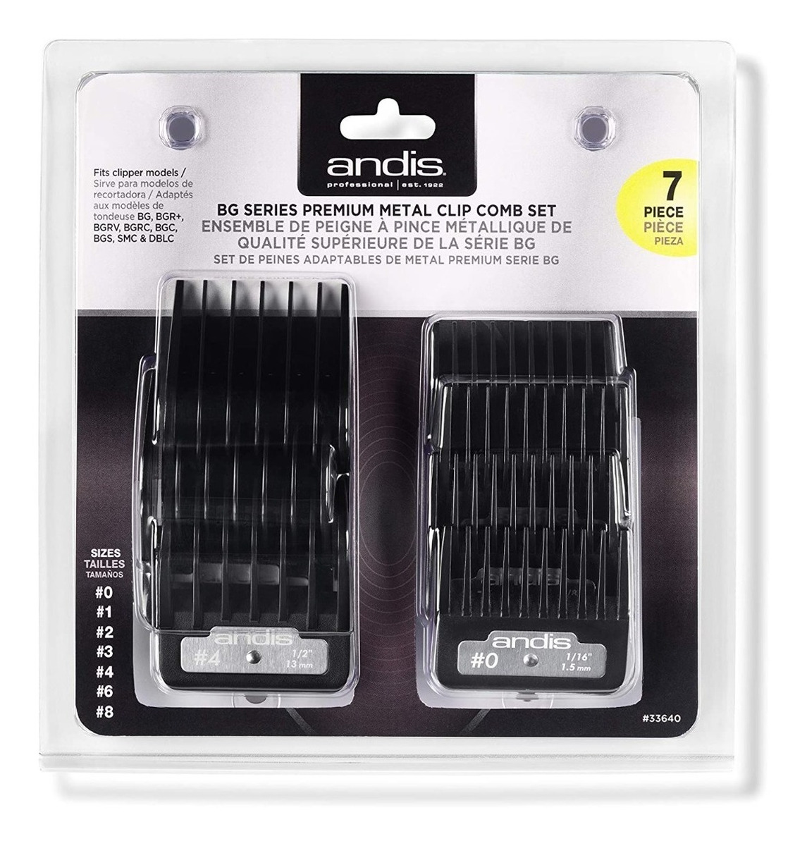 KIT 7 PEINES D ALZA BG SERIE ANDIS PARA MAQUINA CORTAR PELO - 3