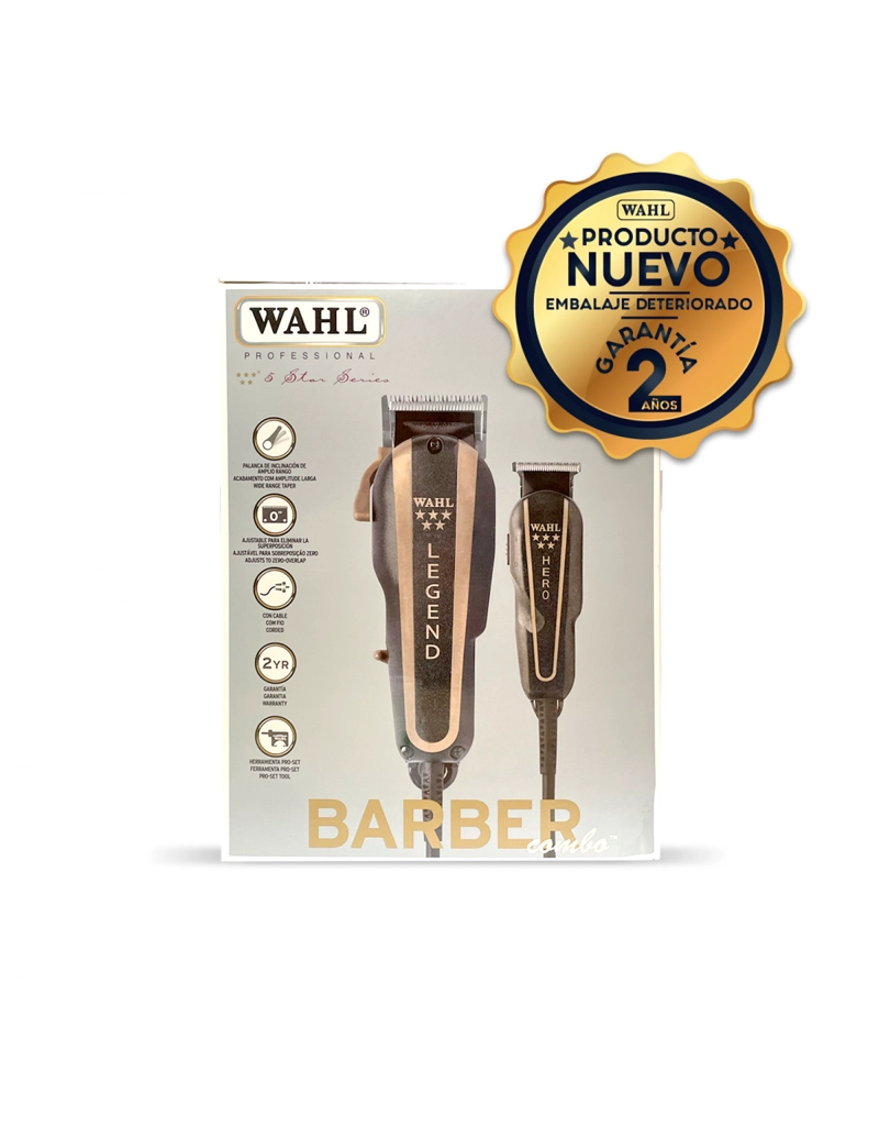 MAQUINA CORTEPELO WAHL BARBER COMBO LEGEND + HERO NEGRO - 3