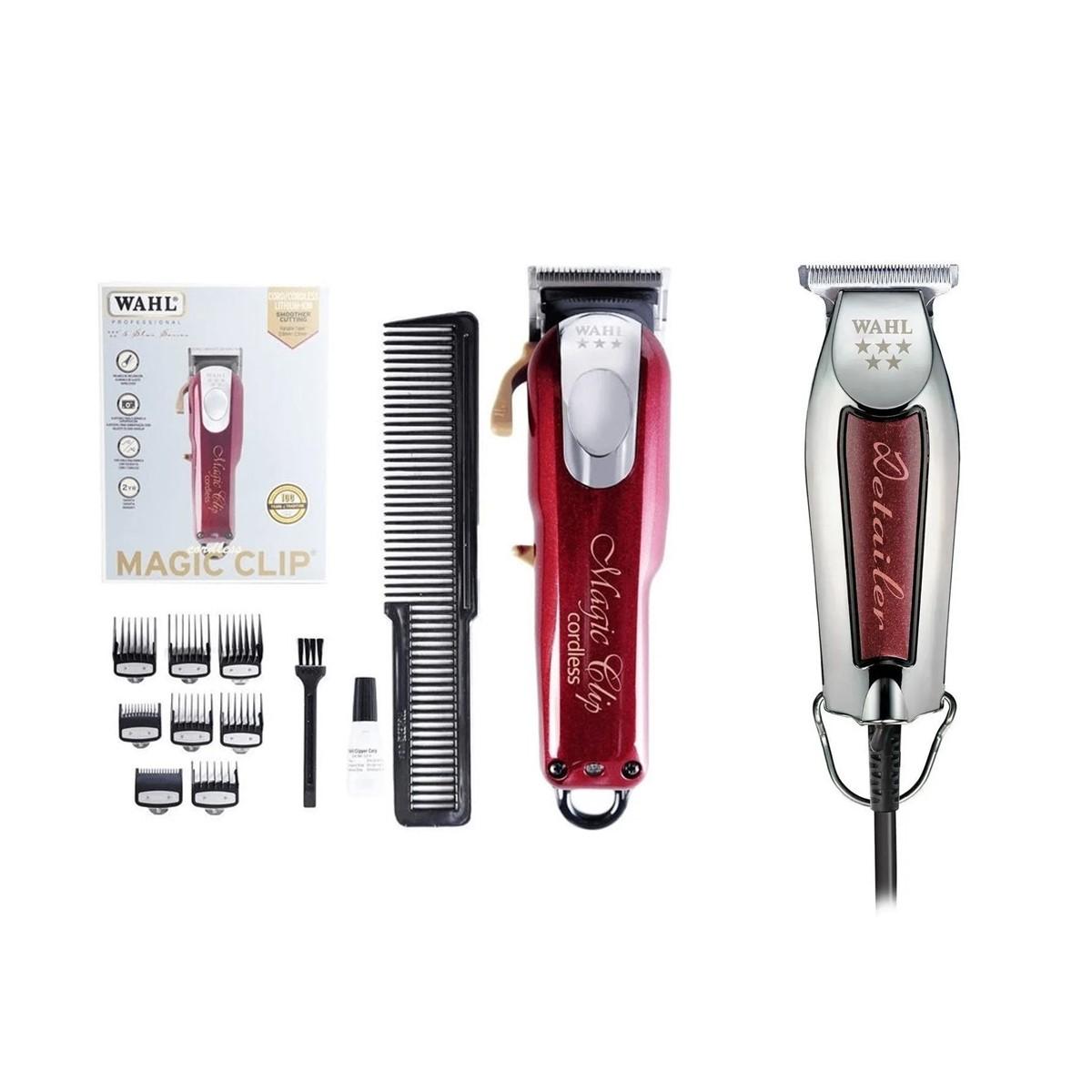 KIT MÁQUINA WAHL MAGIC CLIP CORDLESS + PATILLERA DETAILER - 8