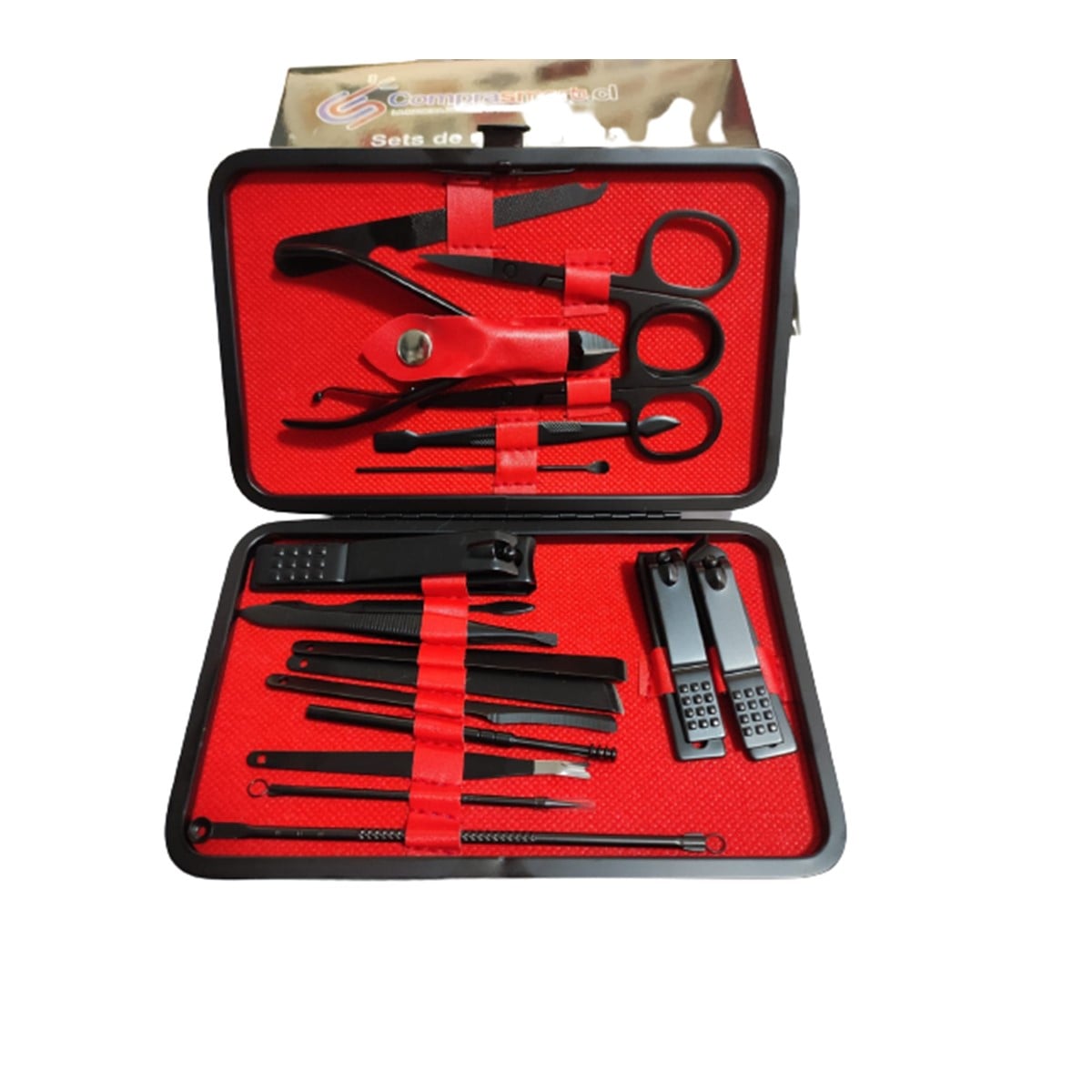 SET DE MANICURA Y PEDICURA PROFESIONAL SET DE 18 PIEZAS NEGRO - 4