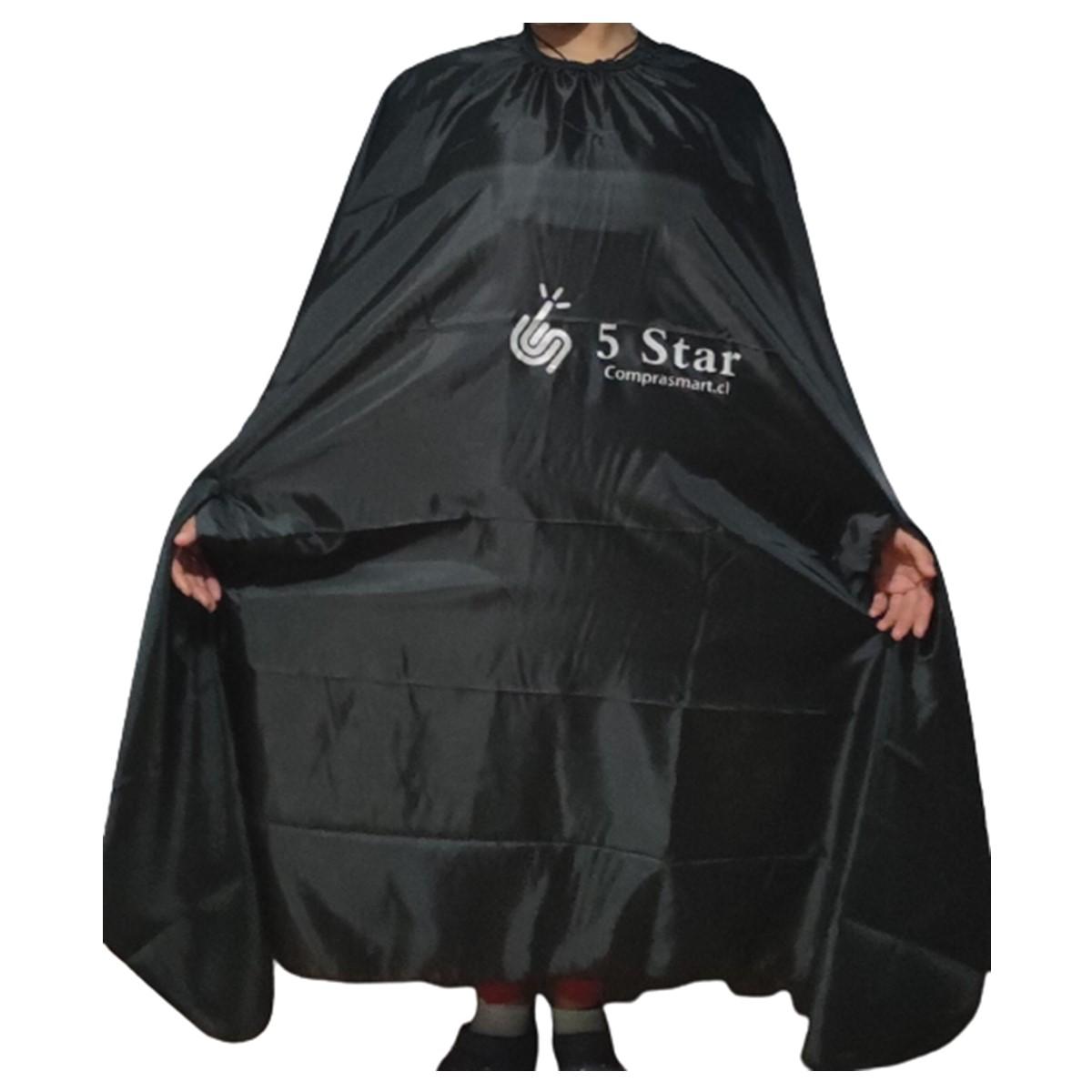 CAPA CORTE TINTURA PEINADOR 5 STAR PELUQUERÍA PROFESIONAL NEGRO - 4