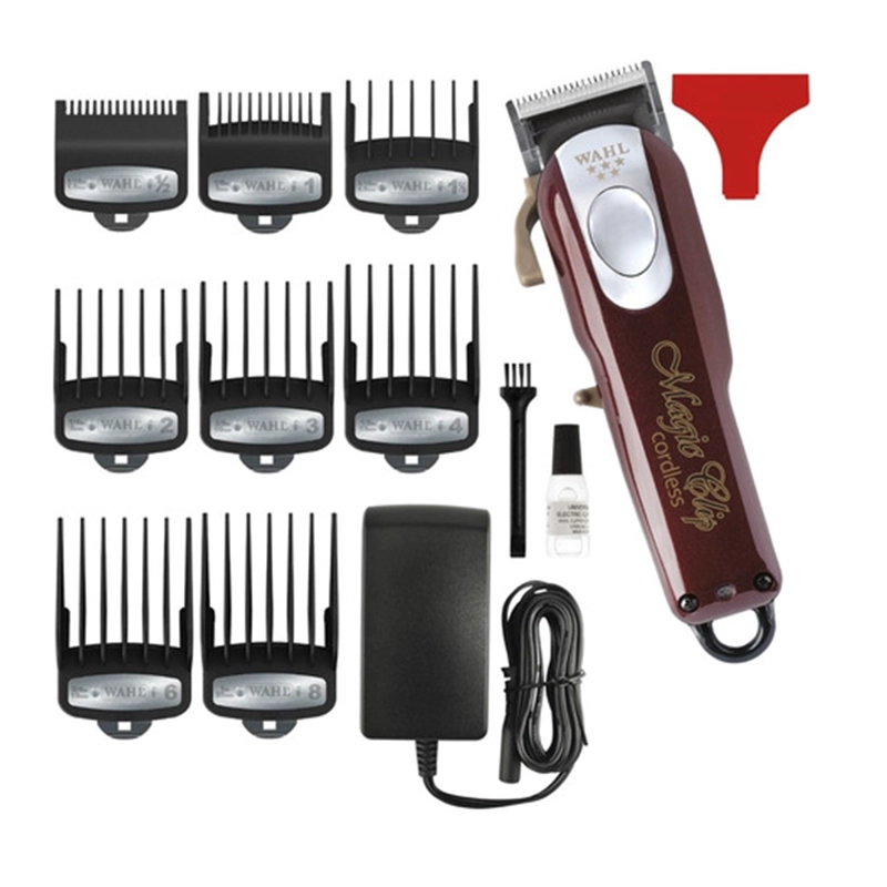 CORTADORA INALÁMBRICO WAHL PELO PROFESSIONAL 5 STAR CORDLESS MAGIC CLIP 8148 PLATEADA Y ROJA - 3