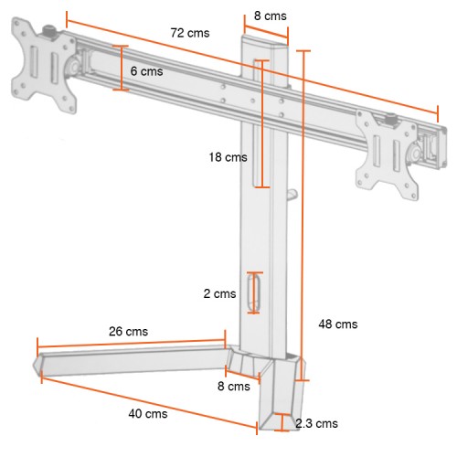 SOPORTE DOBLE PARA MONITOR 17 A 27 PULGADAS GAMER - 2