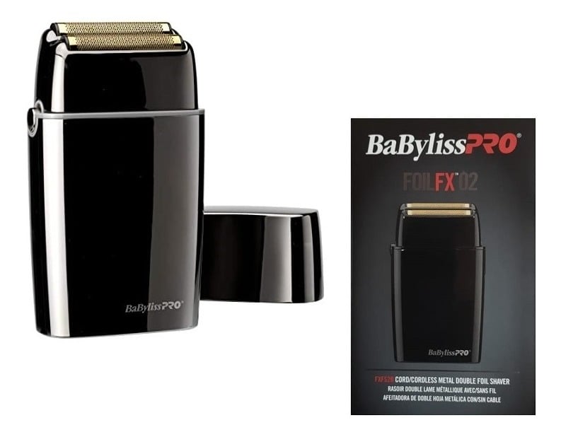AFEITADORA MÉTALICA DOBLE HOJA INALÁMBRICA BABYLISSPRO EN COLOR NEGRO - 1