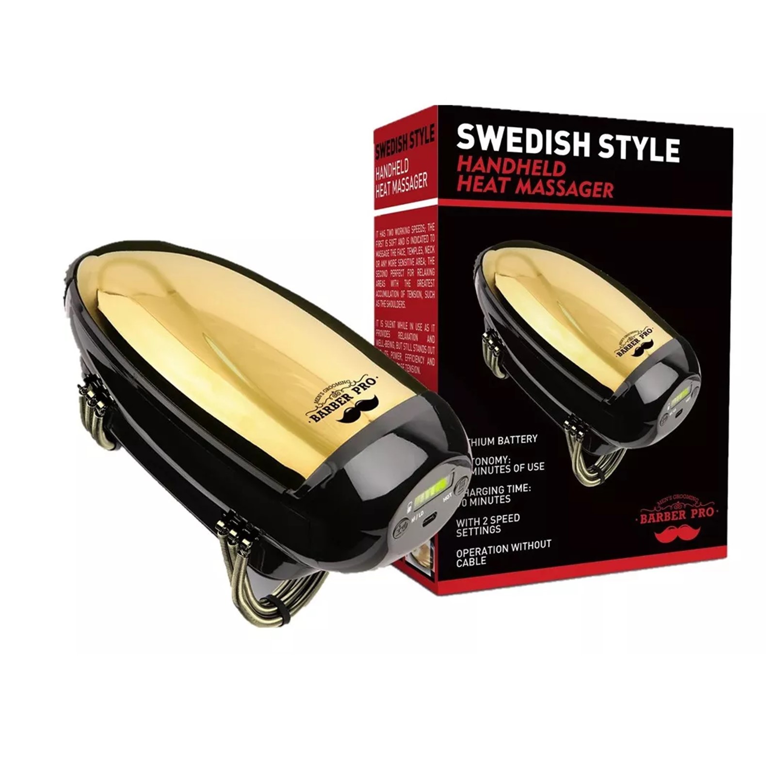 MASAJEADOR 5 STAR BARBER PRO VIBEFX CON SIN CABLE INLAMBRICO - 4