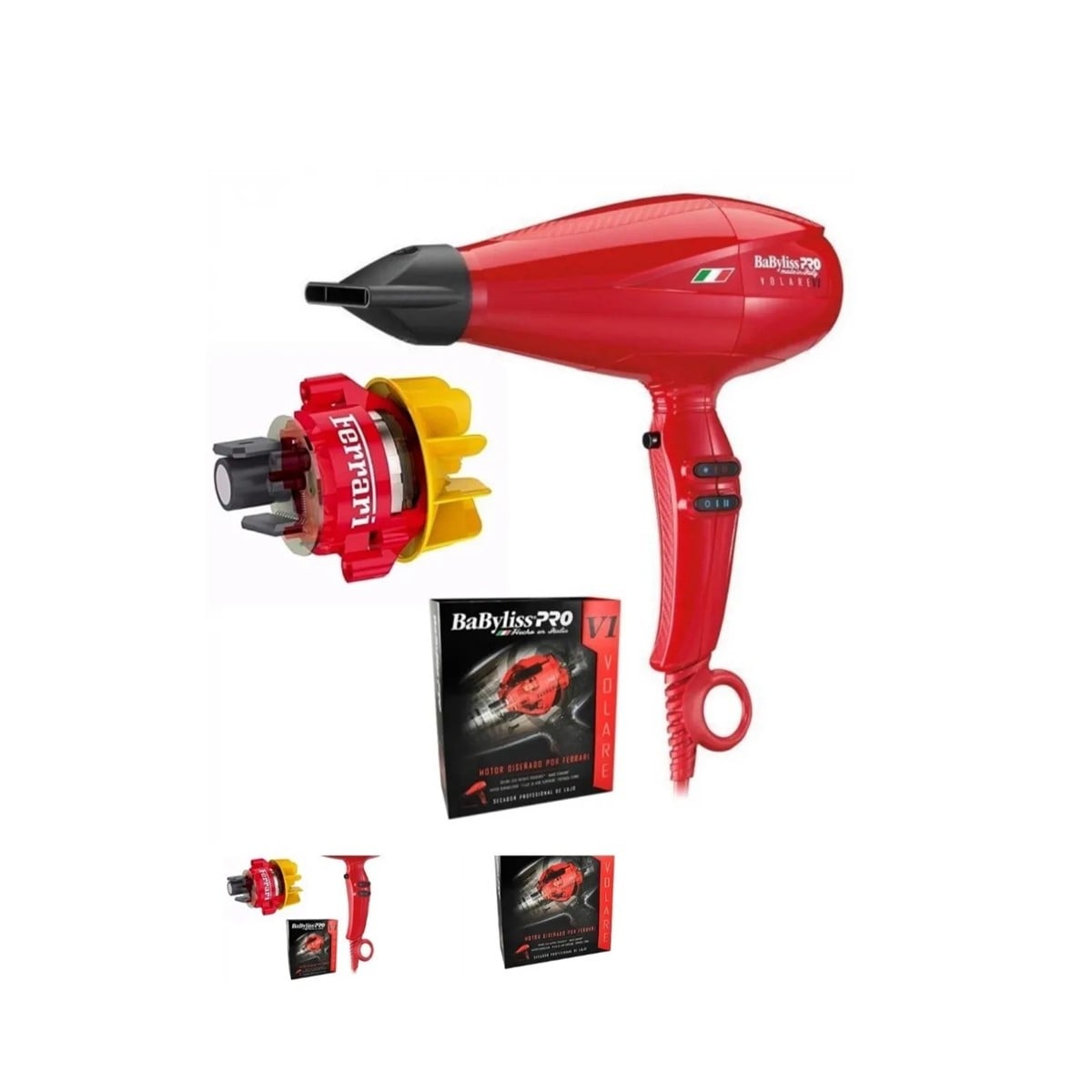 SECADOR DE CABELLO BABYLISS PELO VOLARE V1 MOTOR FERRARI PRO BABFR - 2