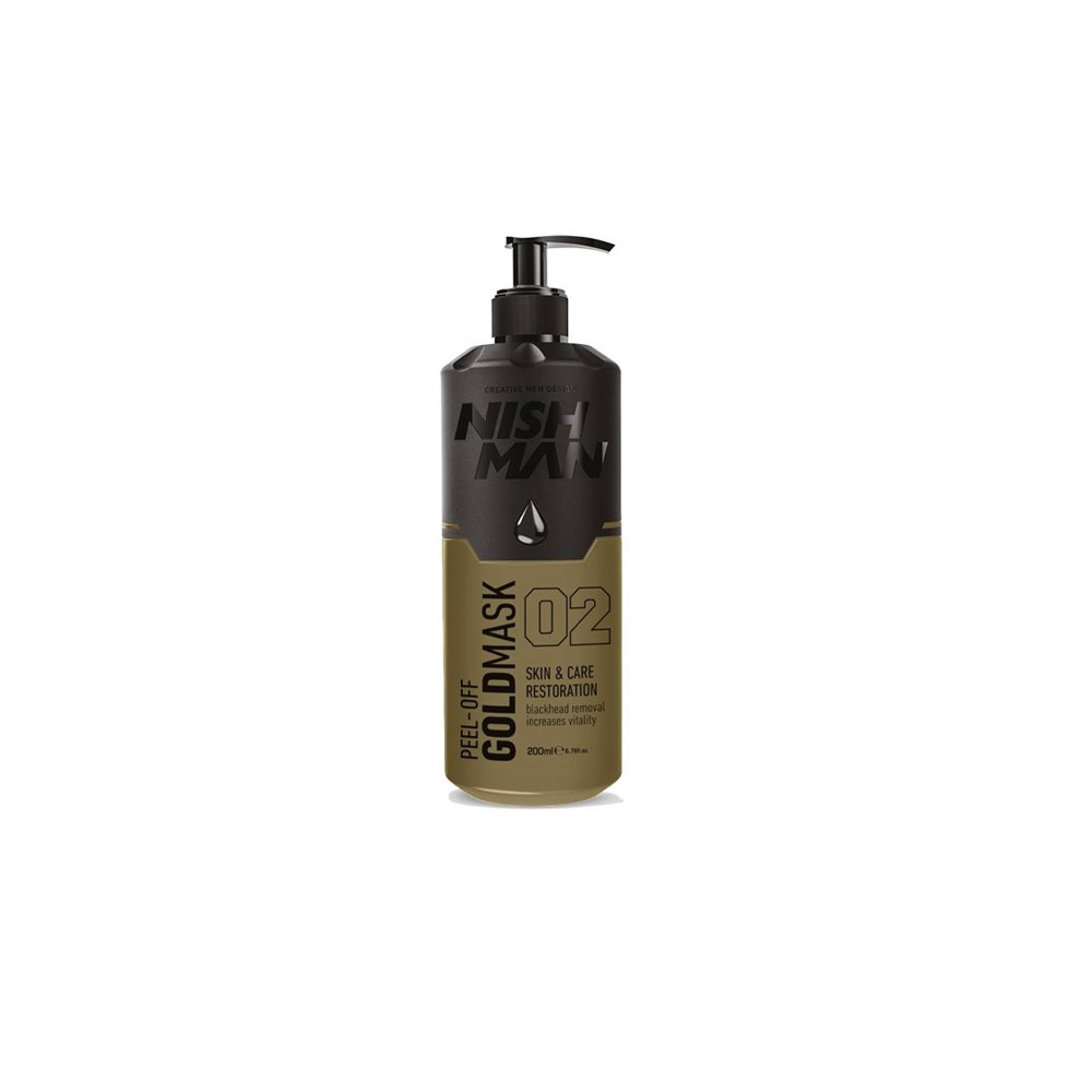 MÁSCARA FACIAL NISH MAN PEEL OFF N°02 GOLD 200 ML - 1