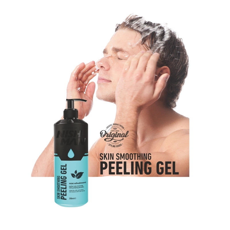 GEL EXFOLIANTE NISH MAN NISHMAN PEELING LIMPADOR MENTA 200 ML - 3