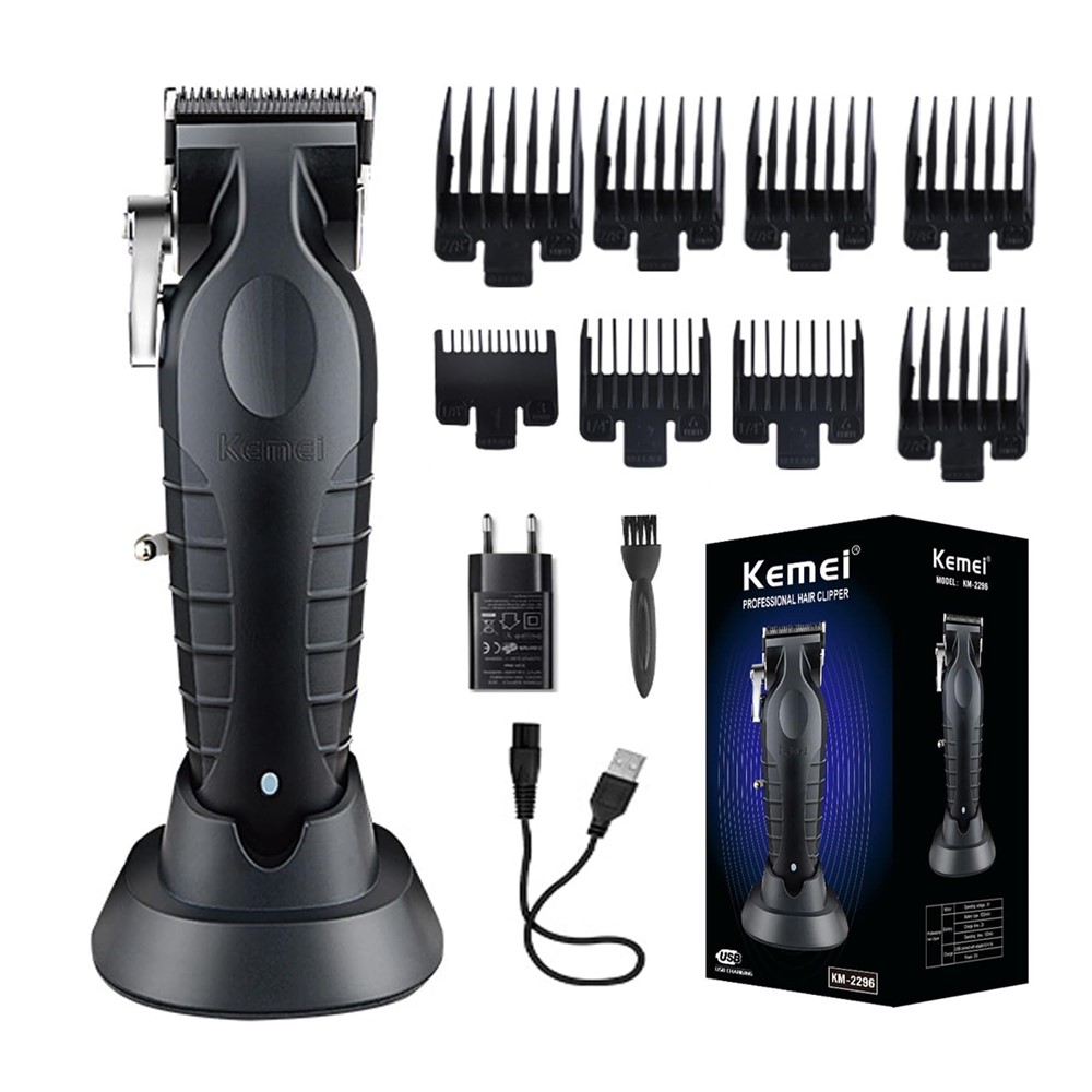 MAQUINA KEMEI 2296 CORTAPELO INALAMBRICA CON BASE DE CARGA - 6