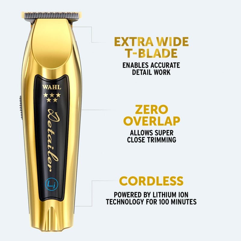 WAHL TRIMMER DETAILER LI GOLD INALAMBRICA CORDLESS DORADO - 5