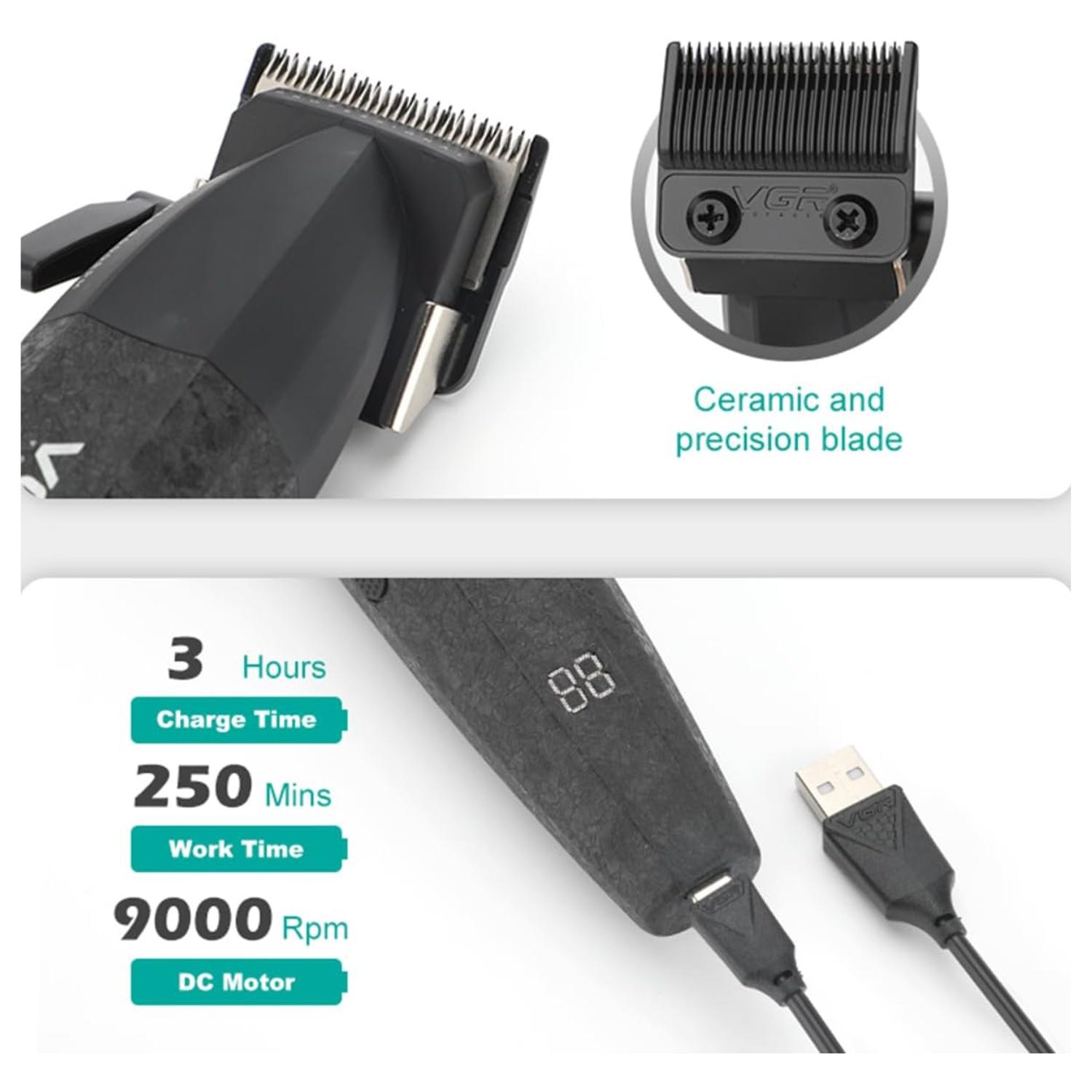 BARBER COMBO VGR PROFESIONAL V640 CLIPPER Y TRIMMER 9000RPM - 4