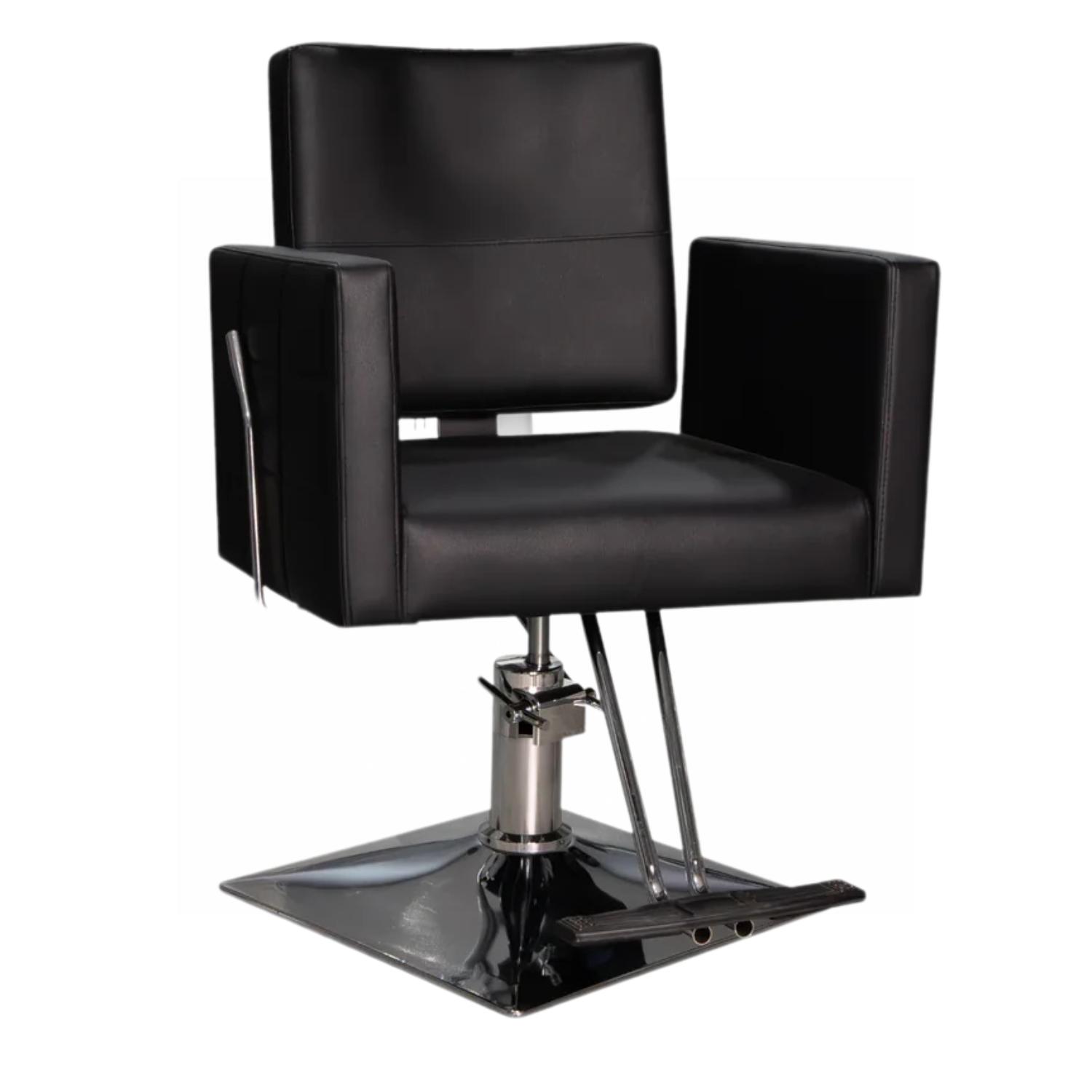 SILLÓN DE BARBERÍA TRADITIONAL RECLINABLE EN COLOR NEGRO - 1