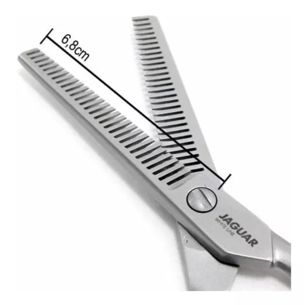 TIJERA ENTRESACADORA JAGUAR SATIN 30/30 6¨ WHITE LINE - 3