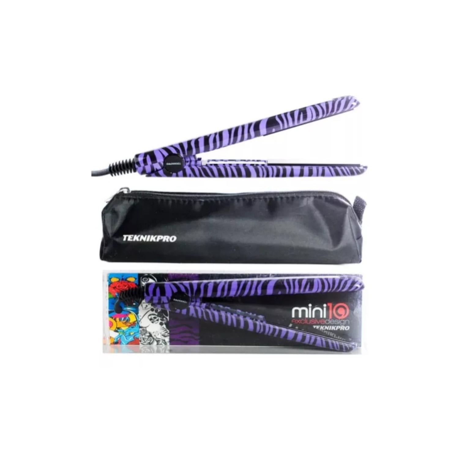 PLANCHA ALISADORA DE VIAJE TEKNIKPRO MINI TATOO 17 CM +BOLSO - BLANCO - 1