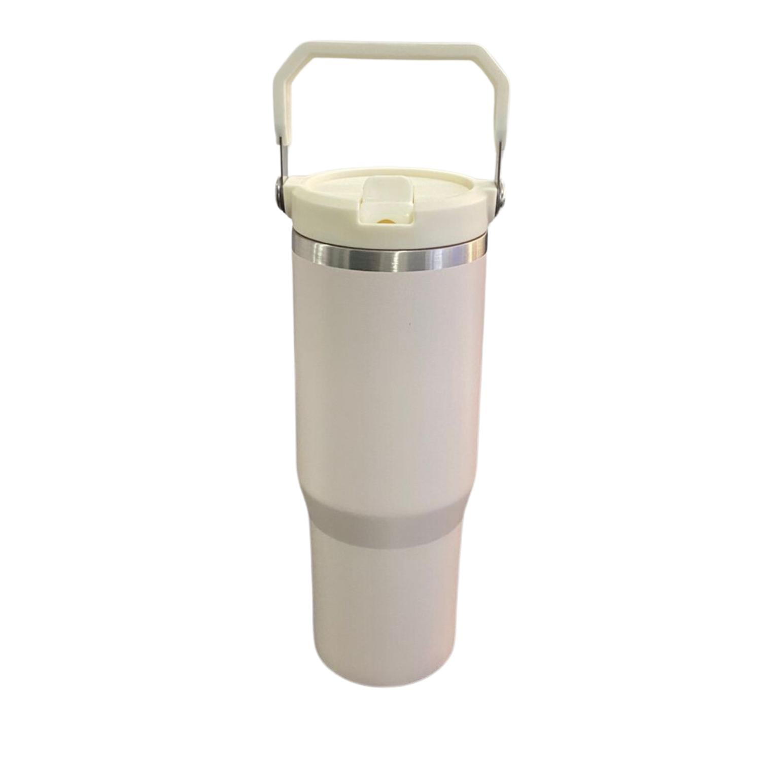 BOTELLA TERMICA FLIP STRAW TUMBLER 900 ML CREMA - 2