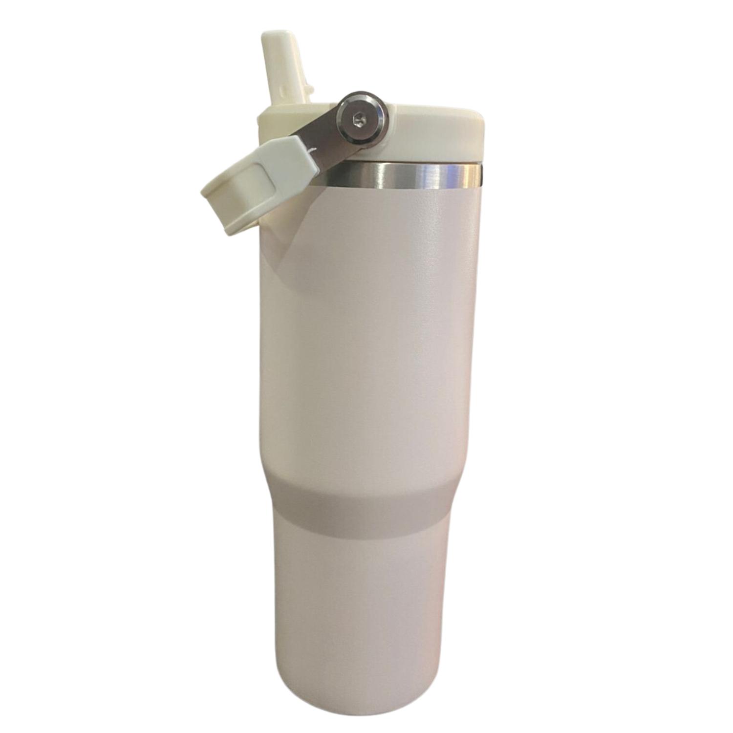 BOTELLA TERMICA FLIP STRAW TUMBLER 900 ML CREMA - 4