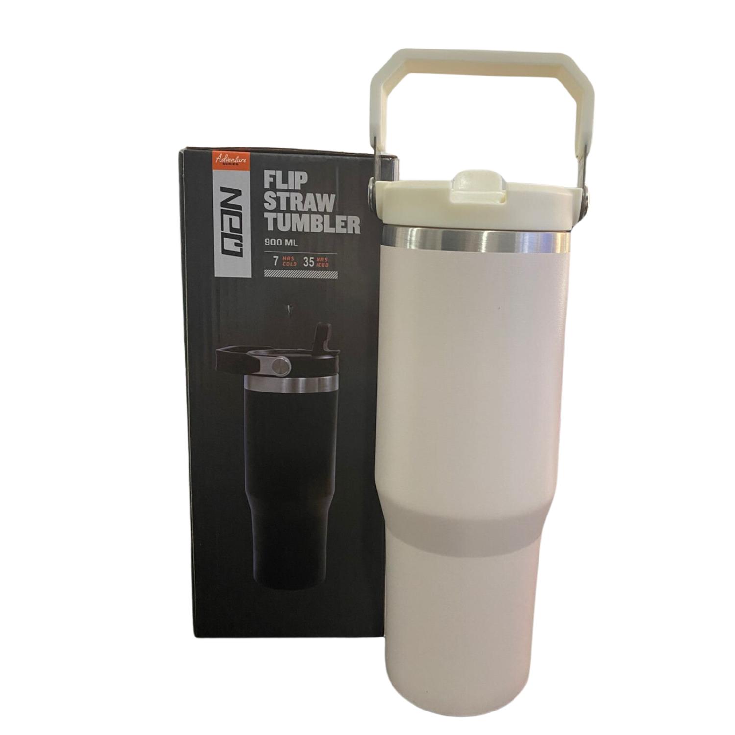 BOTELLA TERMICA FLIP STRAW TUMBLER 900 ML CREMA - 5